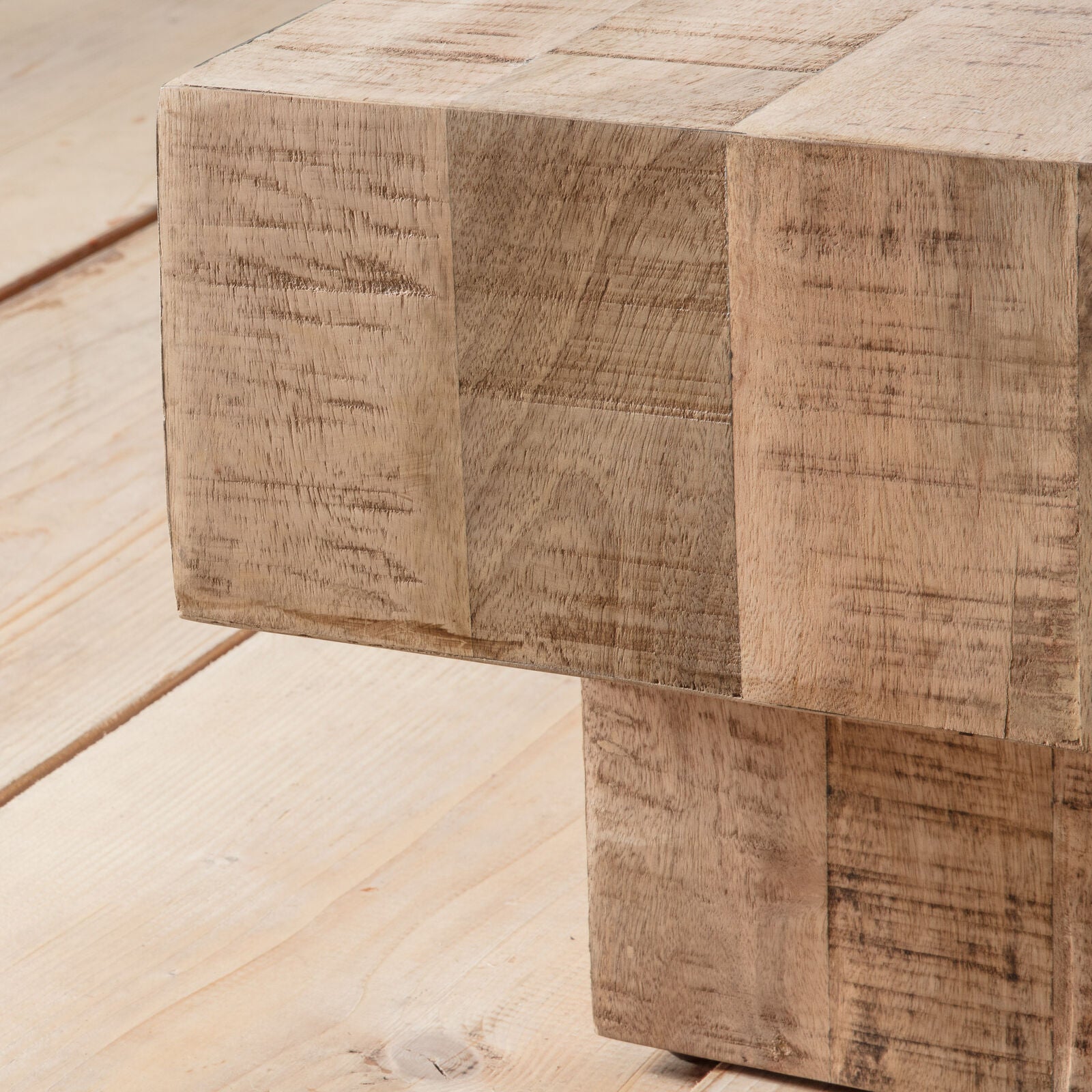 Quincy Rustic Mango Wood Rectangular Coffee Table | malletandplane.com