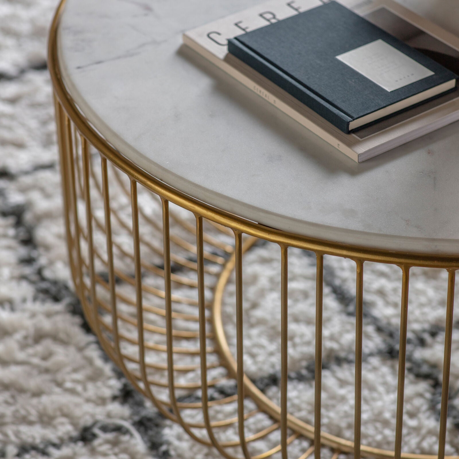 Ronny metal and marble round coffee table | malletandplane.com