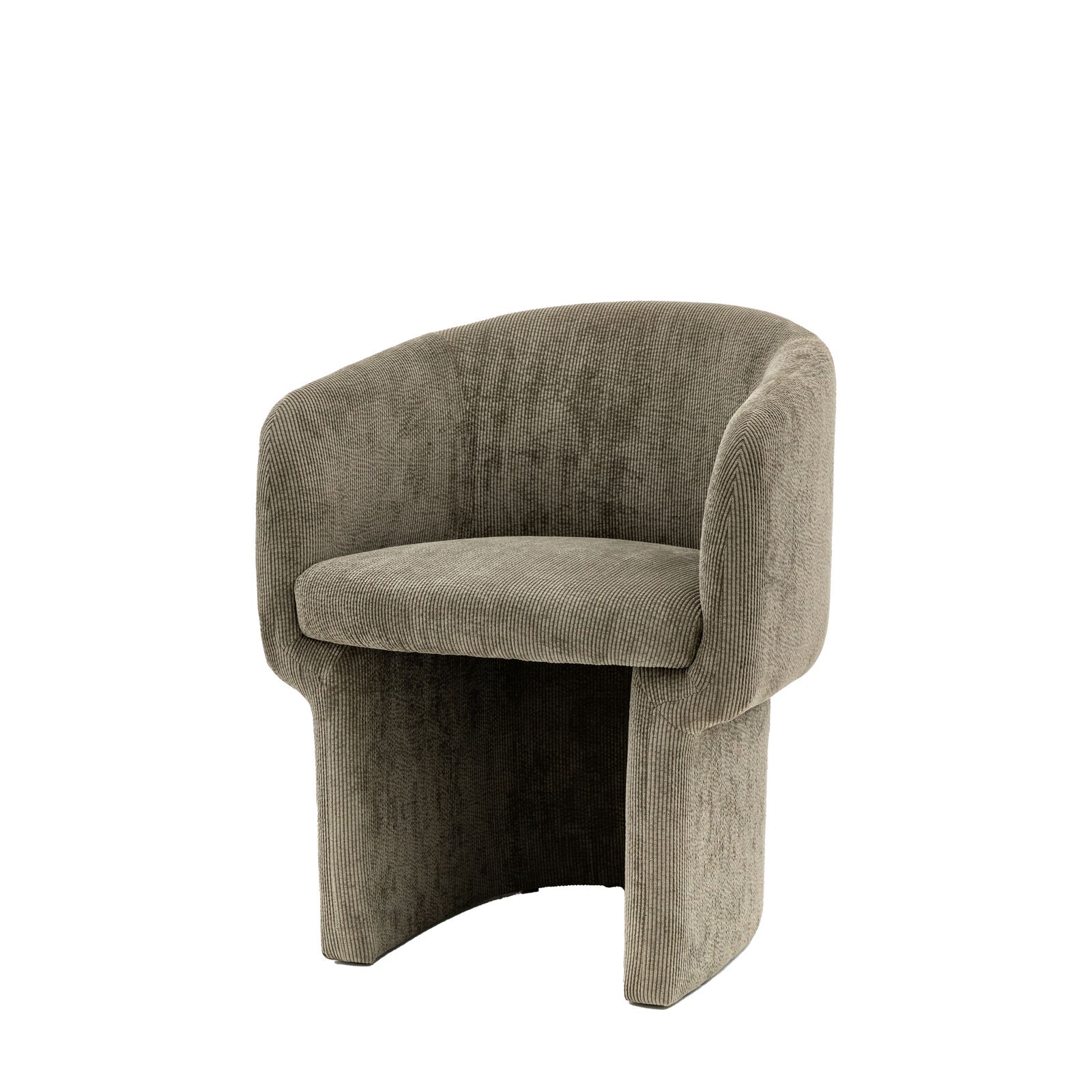 Stan upholstered retro inspired dining chair in smooth grey, cream, rust or moss | malletandplane.com