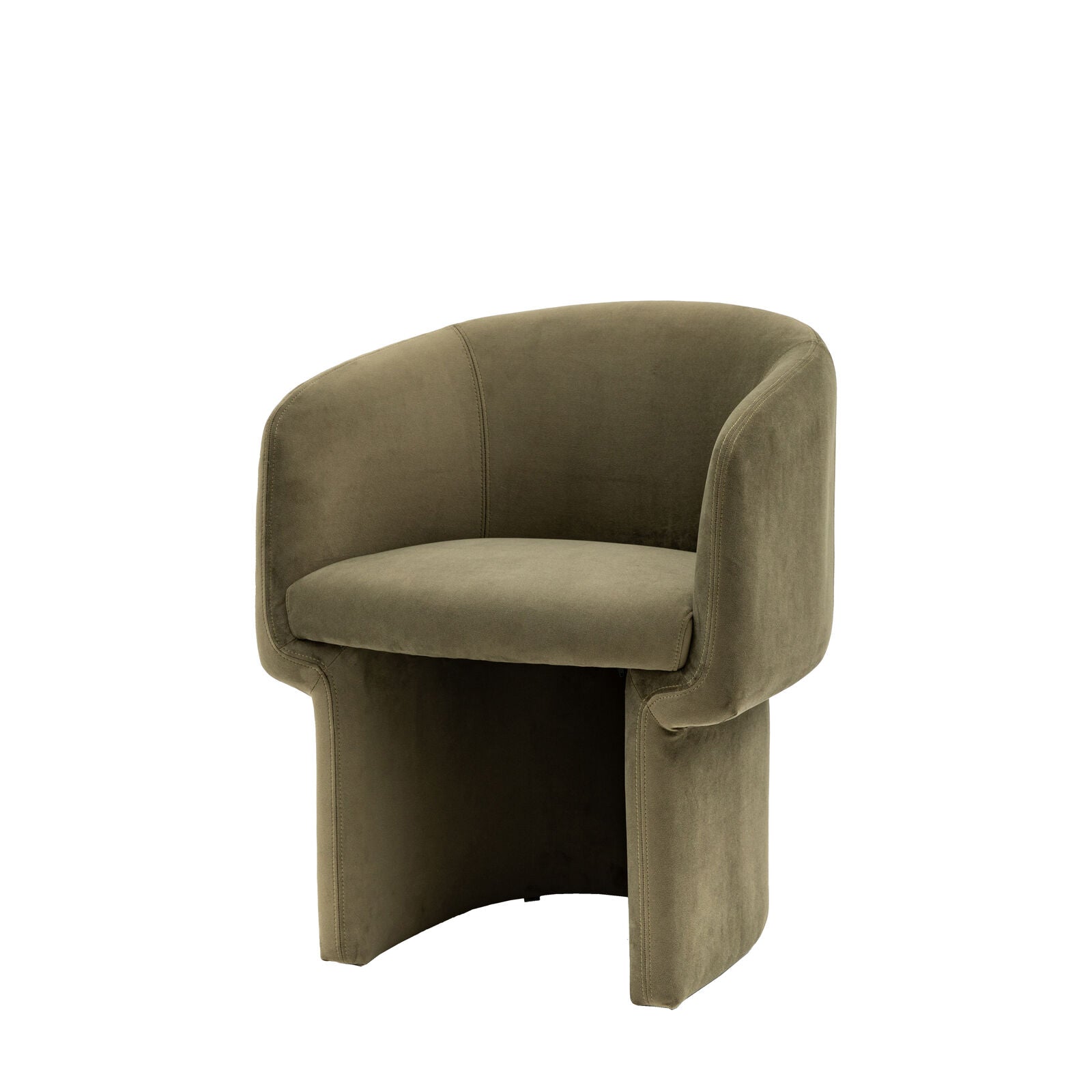 Stan upholstered retro inspired dining chair in smooth grey, cream, rust or moss | malletandplane.com