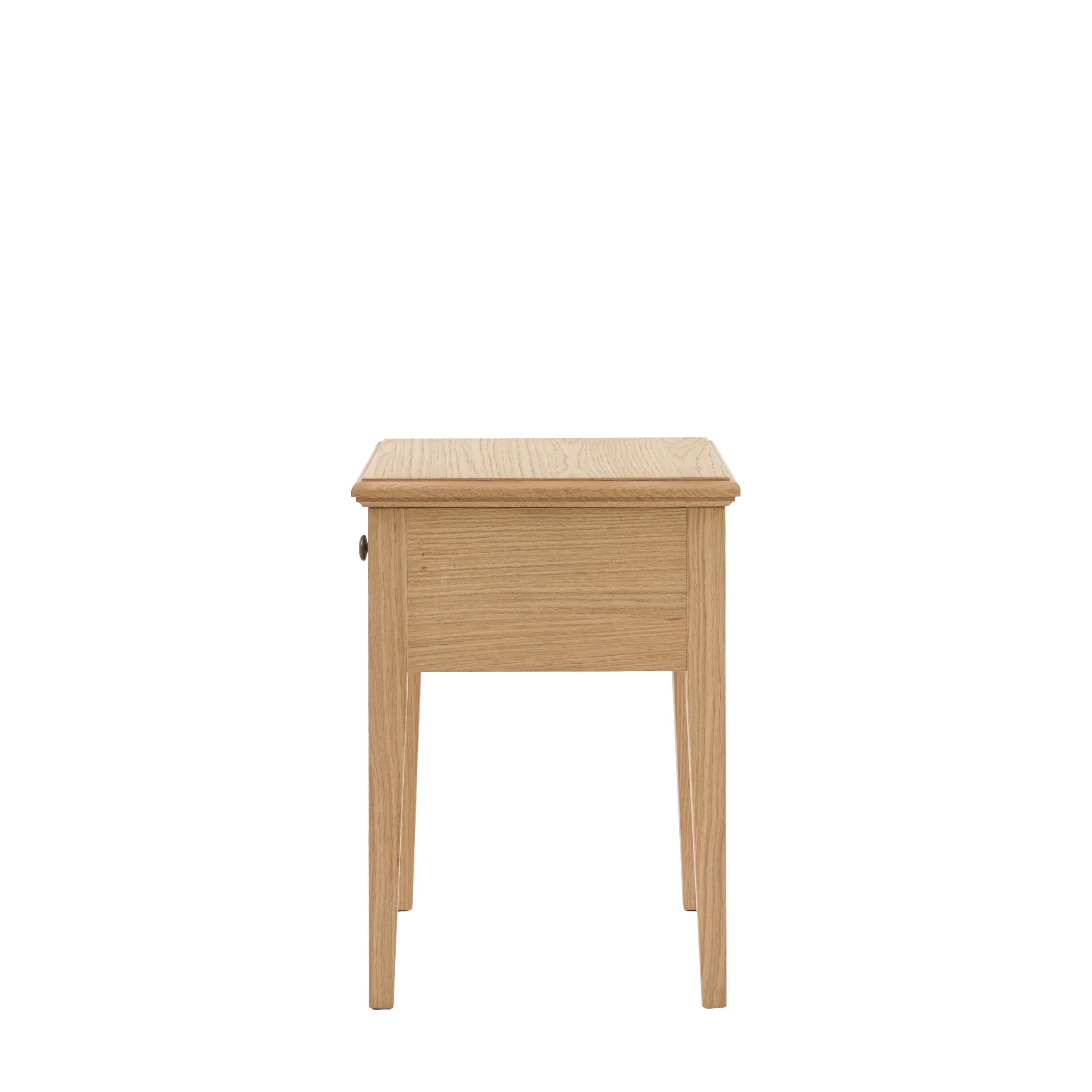 Oak Bedside Table with Drawer – 45cm | Malvern