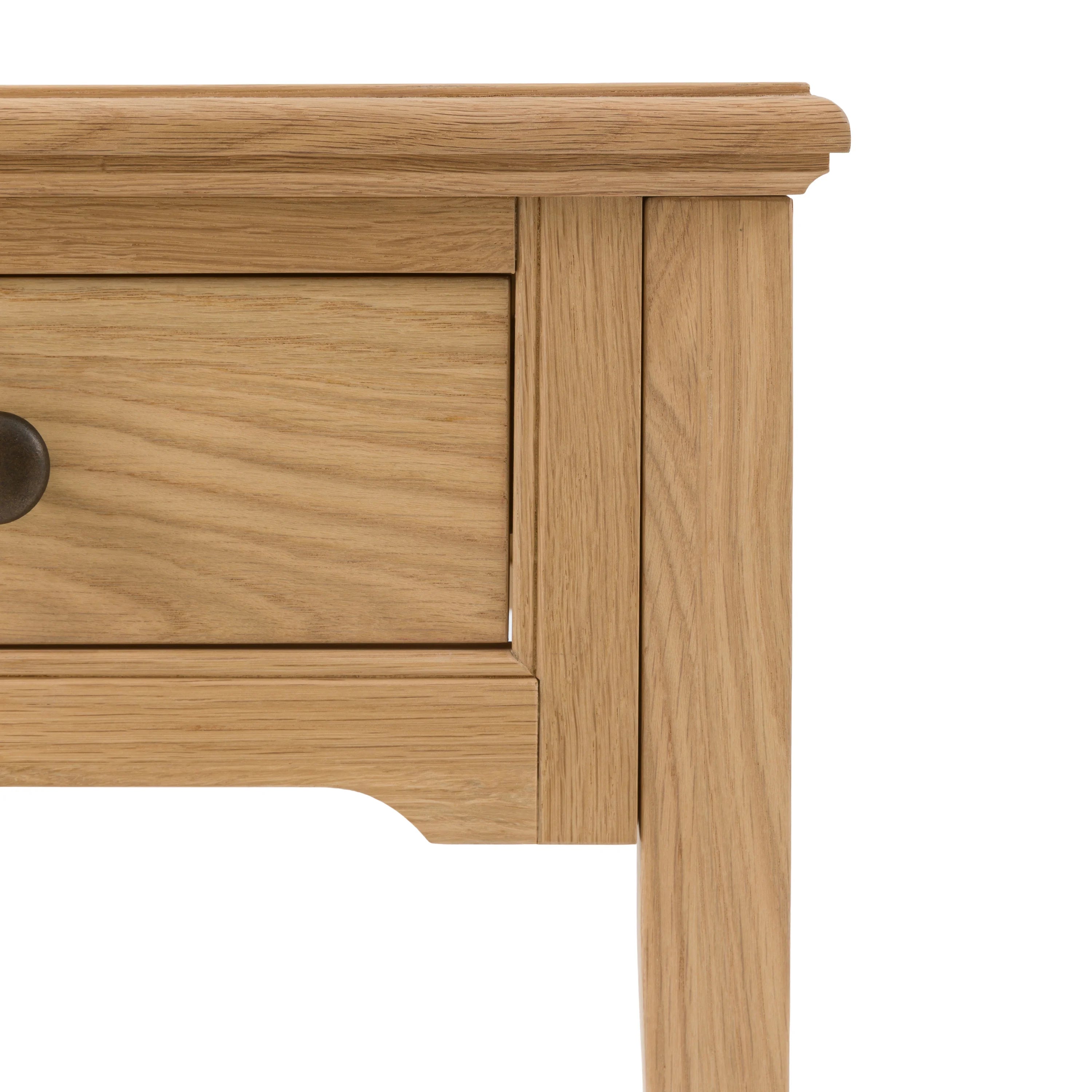 Oak Bedside Table with Drawer – 45cm | Malvern