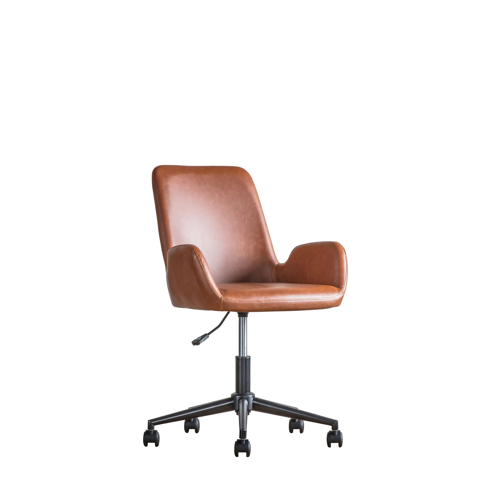 Dawson brown faux leather adjustable swivel chair | malletandplane.com