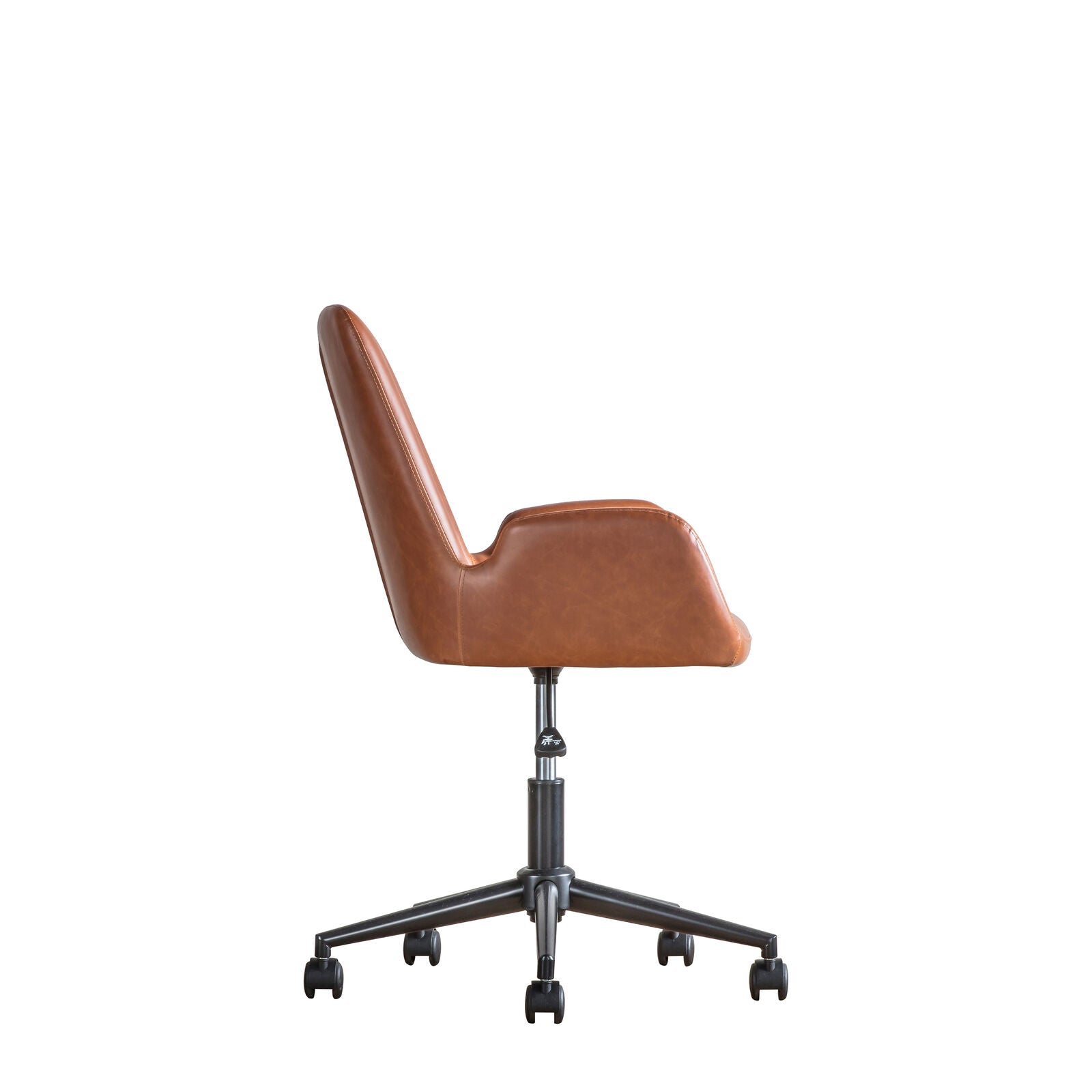 Dawson brown faux leather adjustable swivel chair | malletandplane.com