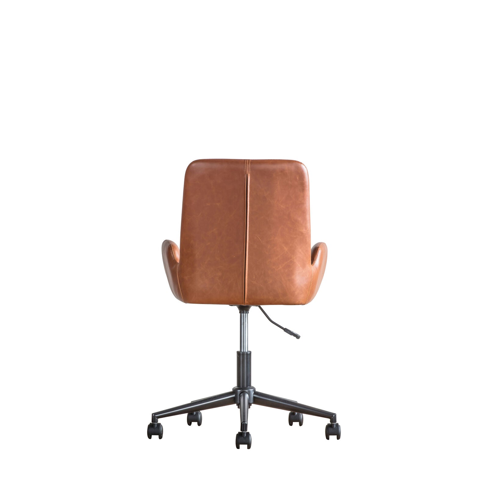 Dawson brown faux leather adjustable swivel chair | malletandplane.com