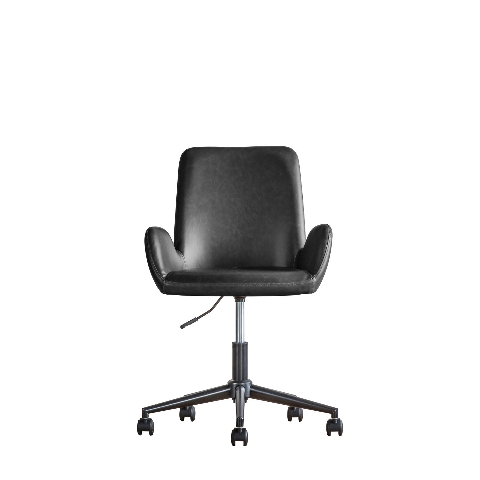 Dawson charcoal faux leather adjustable swivel chair | malletandplane.com