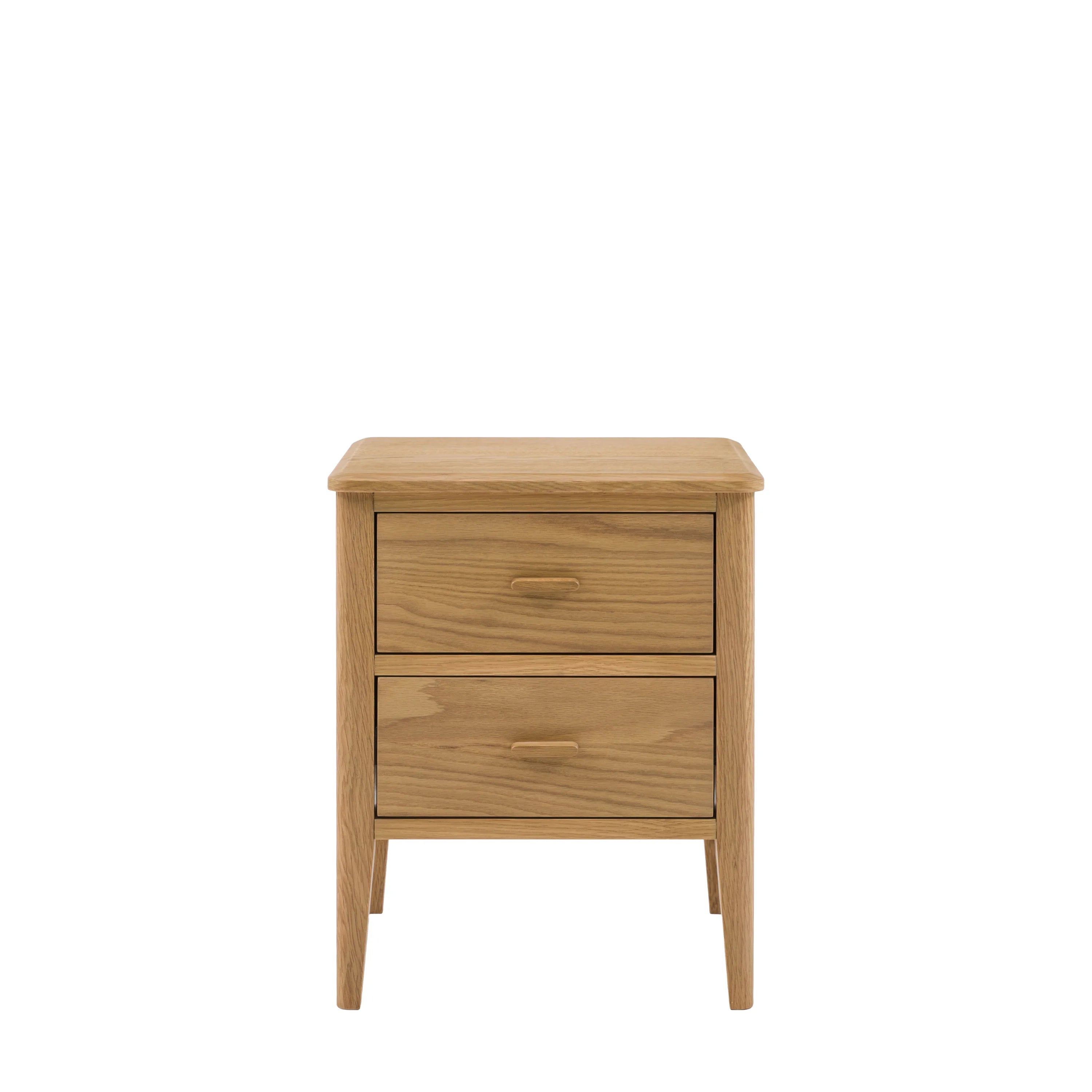 Hampton Bedside Table 40cm – Natural Finish 2 Drawer