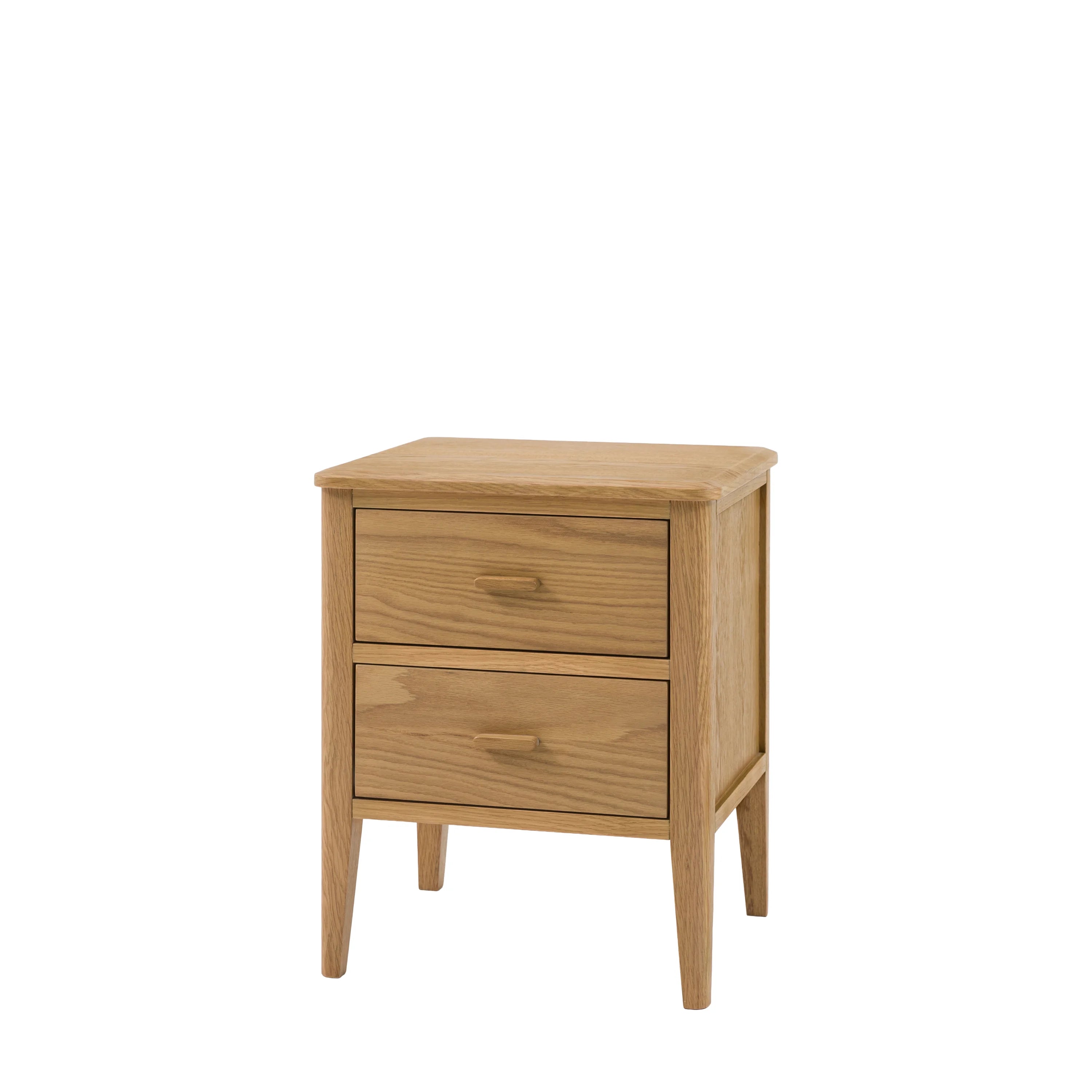 Hampton Bedside Table 40cm – Natural Finish 2 Drawer