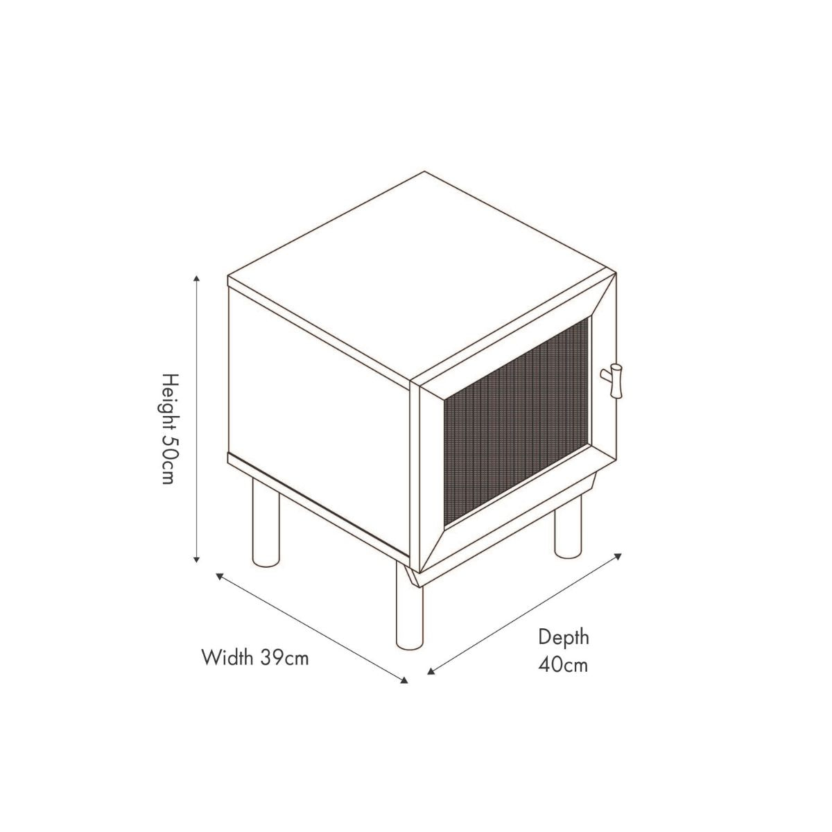 HENRIK Rattan Bedside Table – Compact Storage Unit