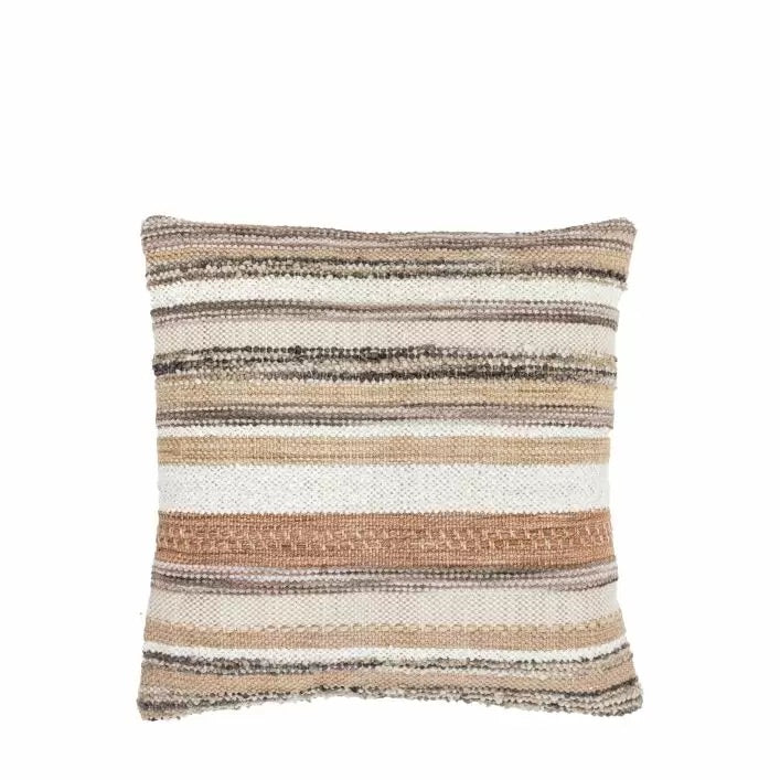 Horizon textural cushion with neitral stripe pattern | malletandplane.com