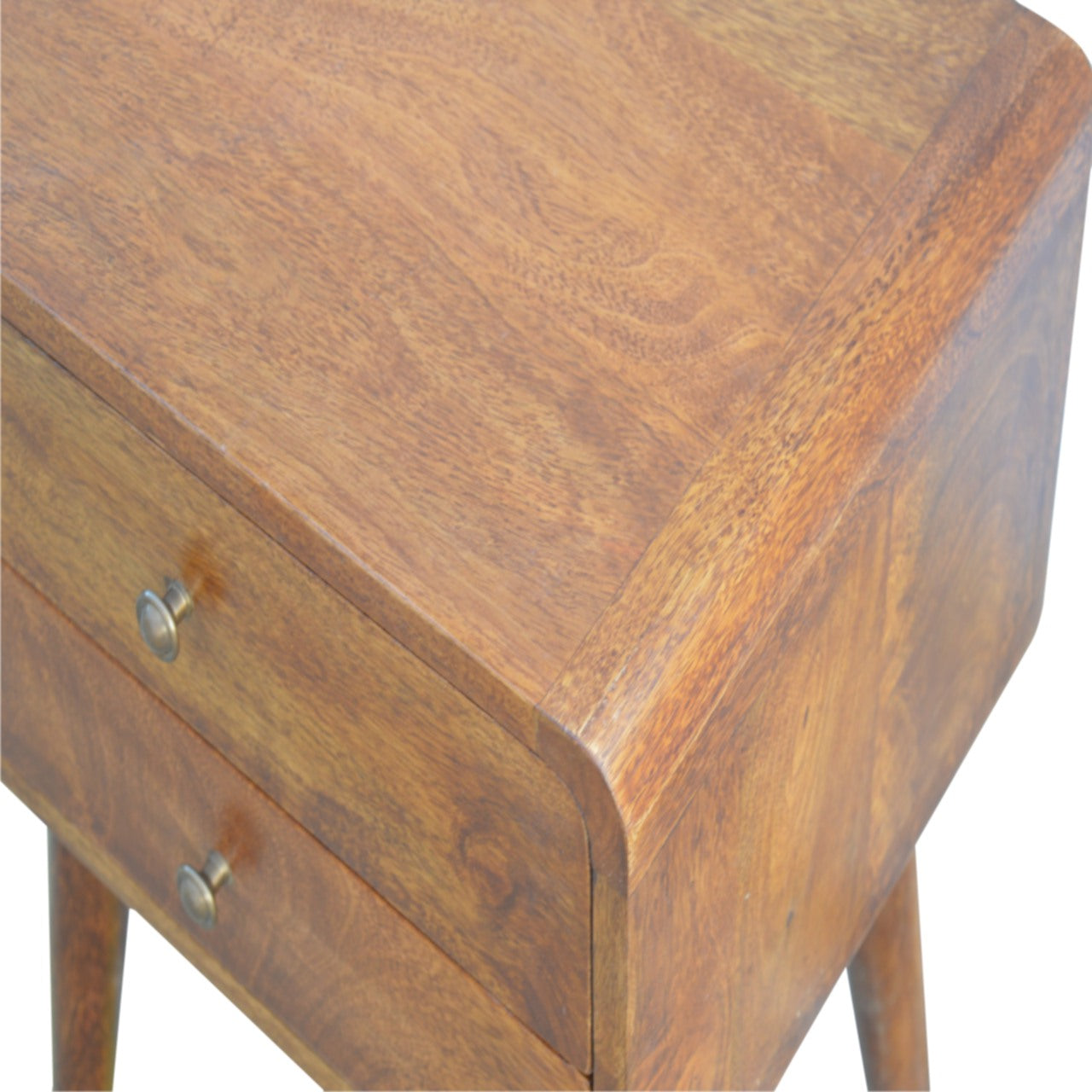 Century 2 Drawer Solid Wood Standard Bedside Table in Deep Chestnut Finish  | malletandplane.com