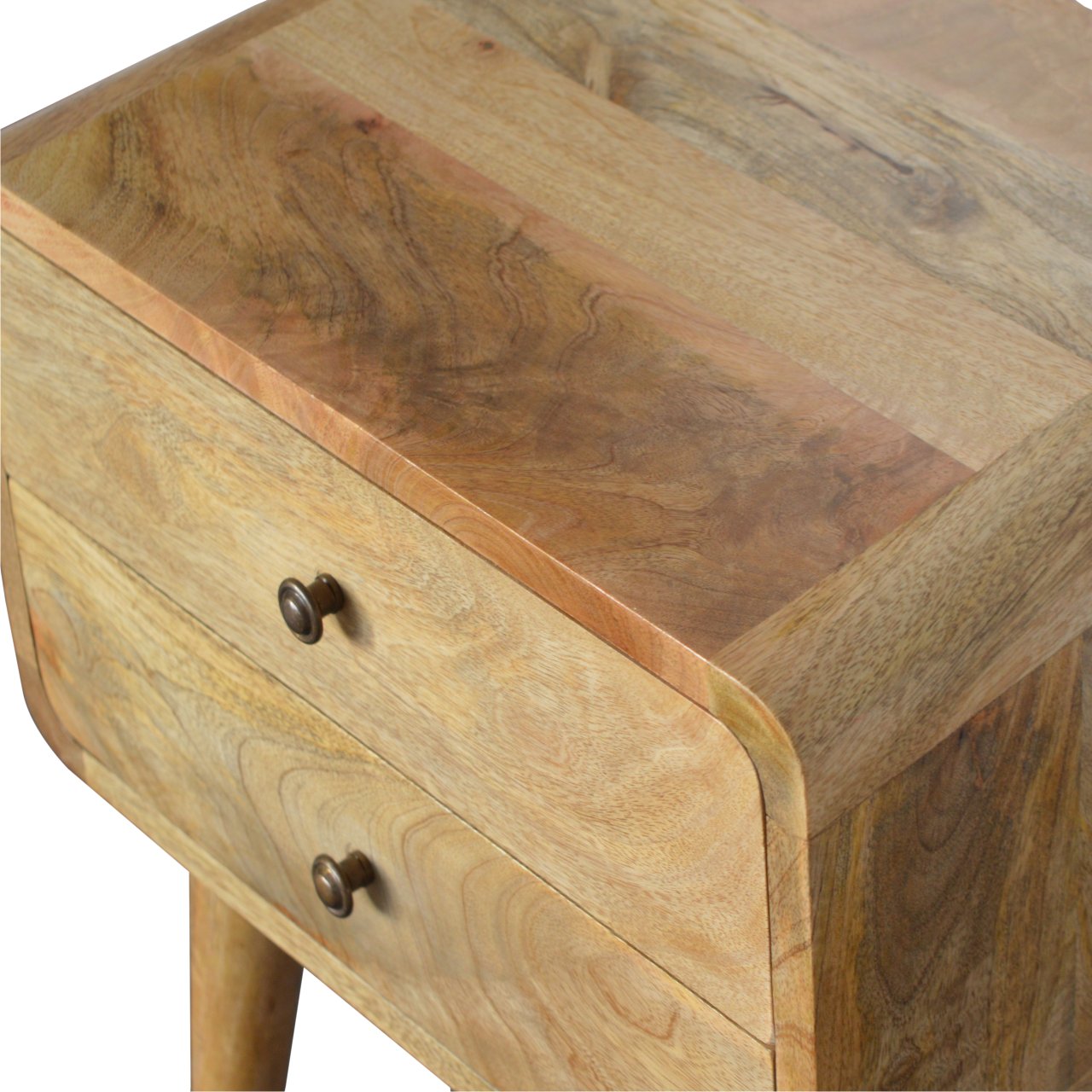 Modal solid wood bedside table with 2 drawers in a natural oak-ish finish | malletandplane.com