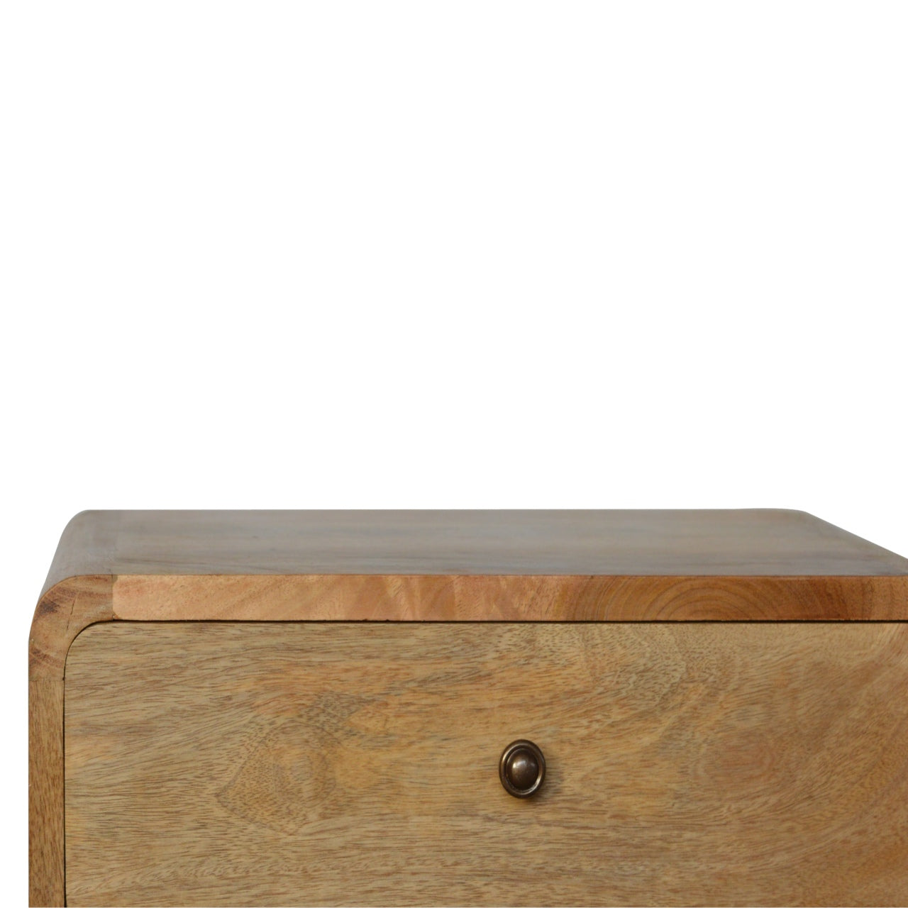 Modal solid wood bedside table with 2 drawers in a natural oak-ish finish | malletandplane.com