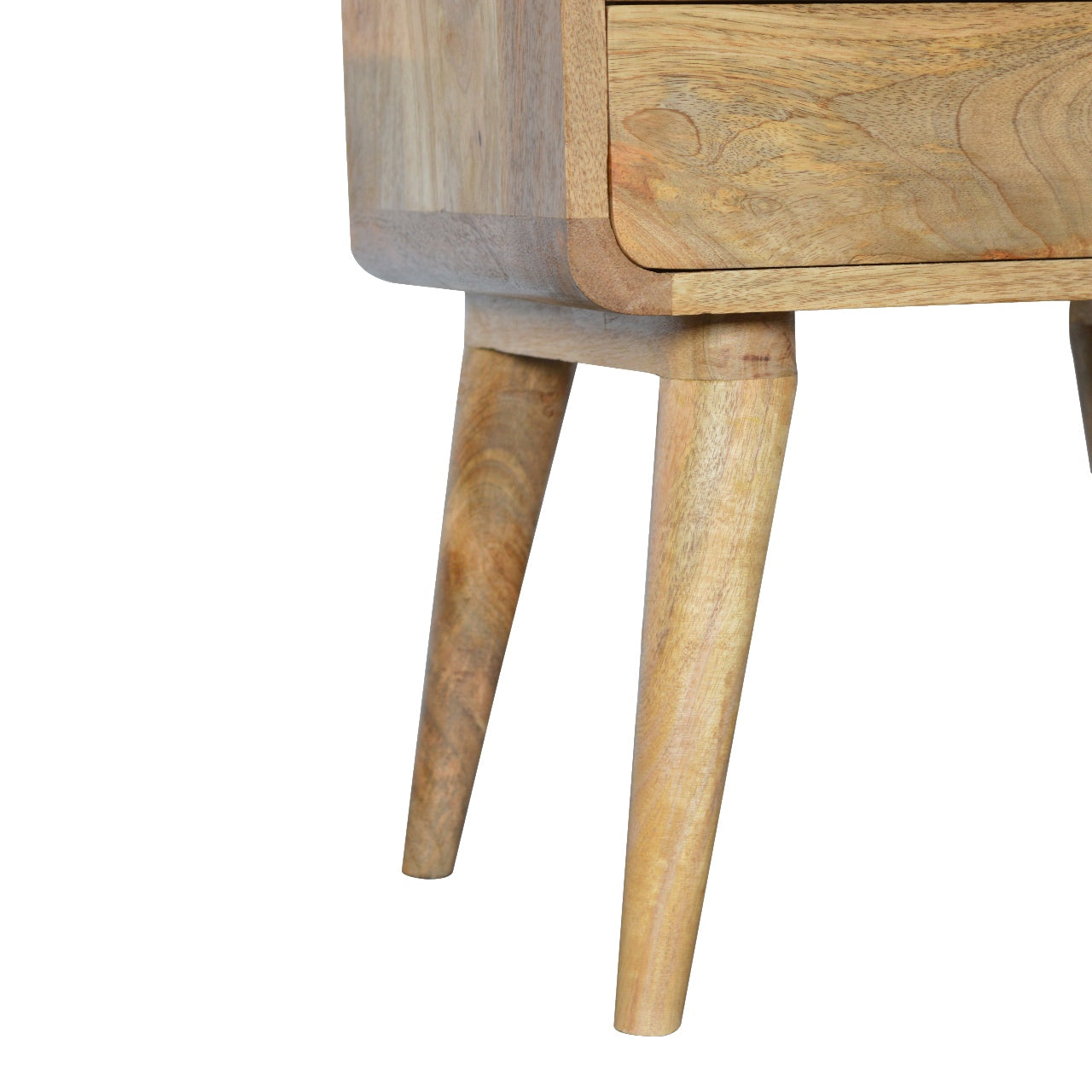 Modal solid wood bedside table with 2 drawers in a natural oak-ish finish | malletandplane.com