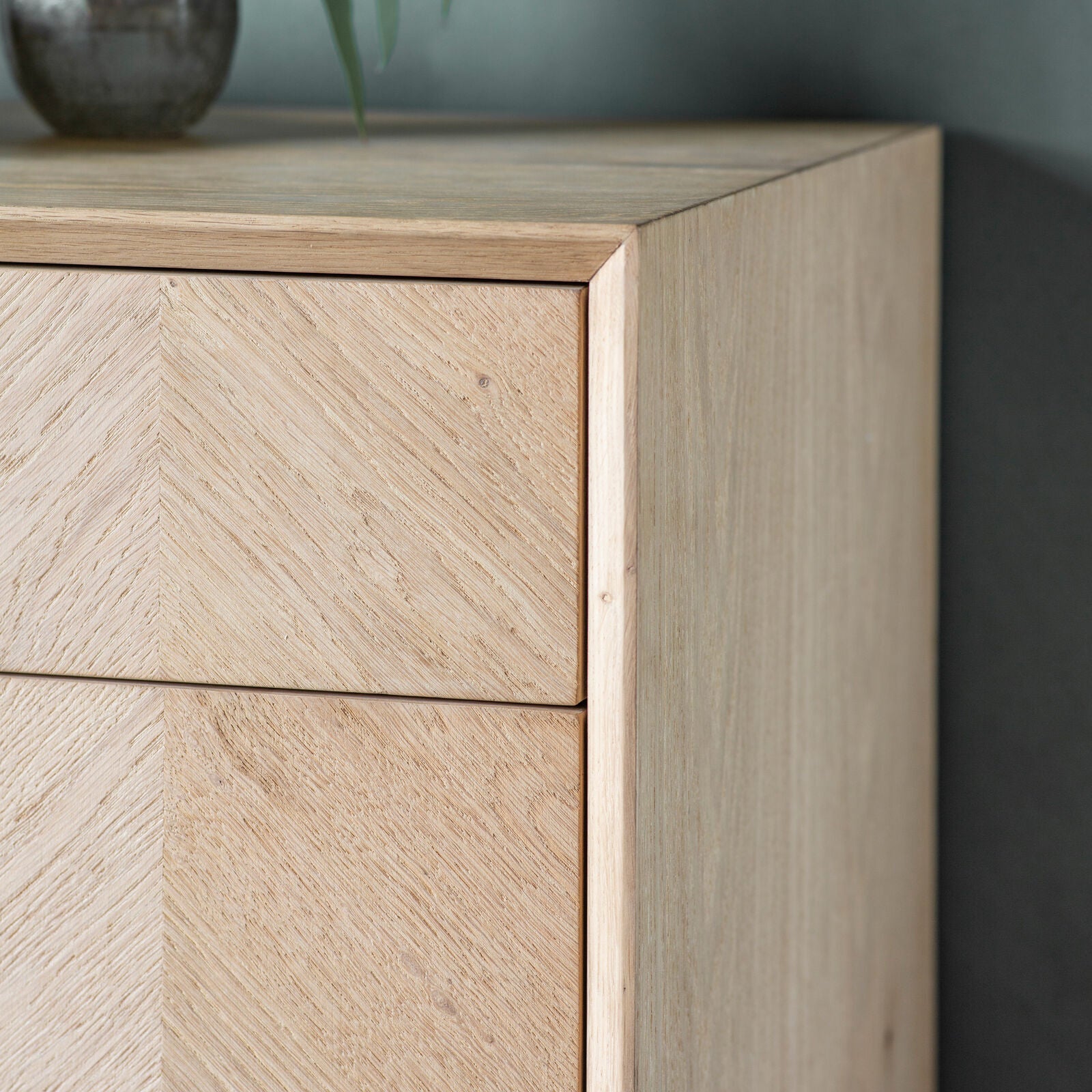 Jakob 6 drawer chest of drawers in light oak | MalletandPlane.com