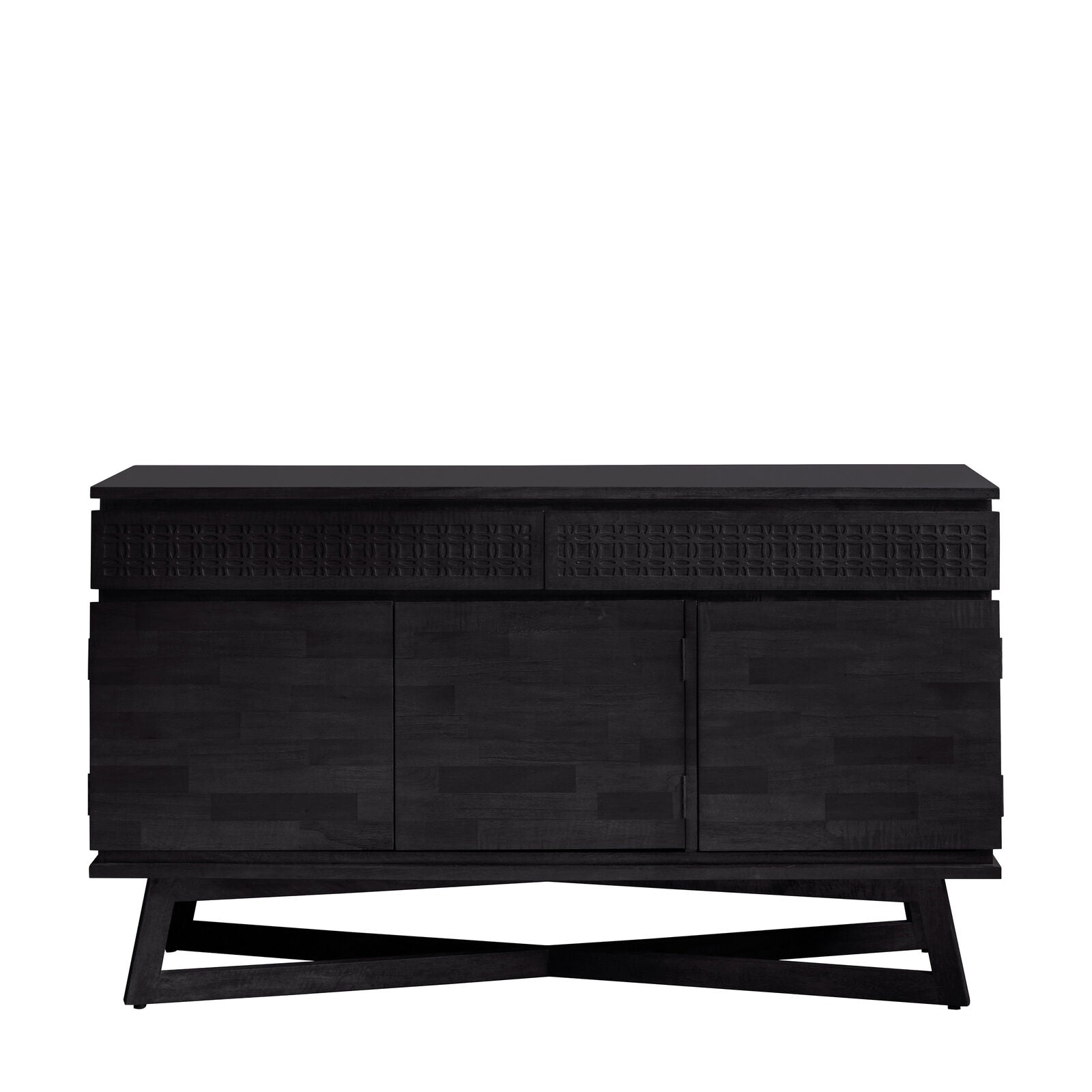 Laylah charcoal black contemporary style sideboard with ample storage | malletandplane.com