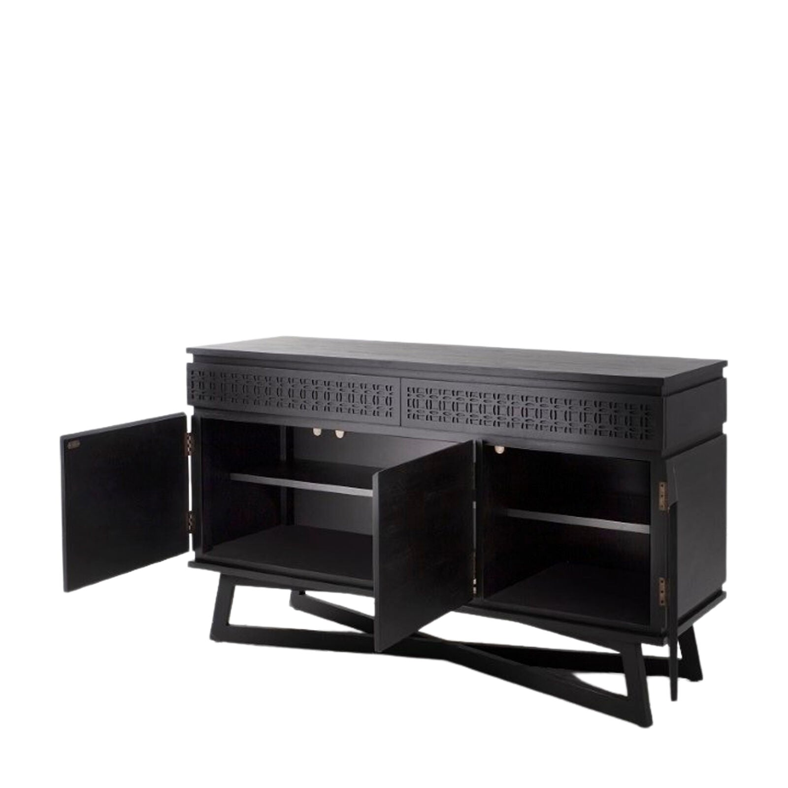 Laylah charcoal black contemporary style sideboard with ample storage | malletandplane.com