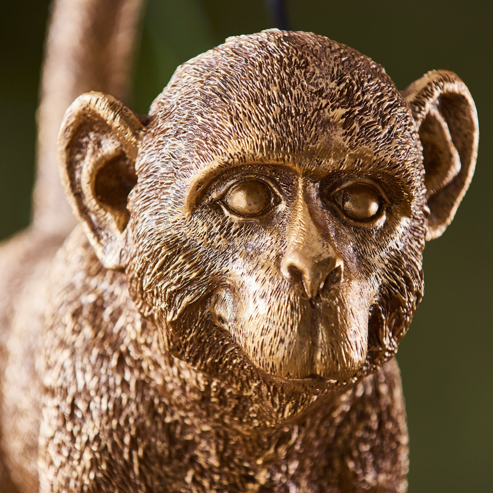 Organ Grinder resin monkey table lamp in vintage gold finish | malletandplane.com