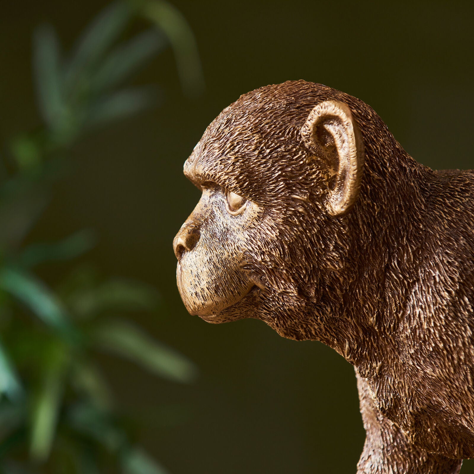 Organ Grinder resin monkey table lamp in vintage gold finish | malletandplane.com