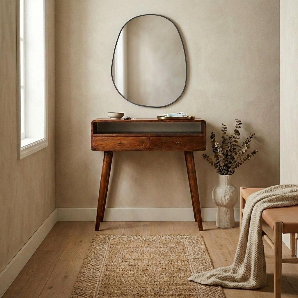 LOMA Medium Black Pebble Mirror