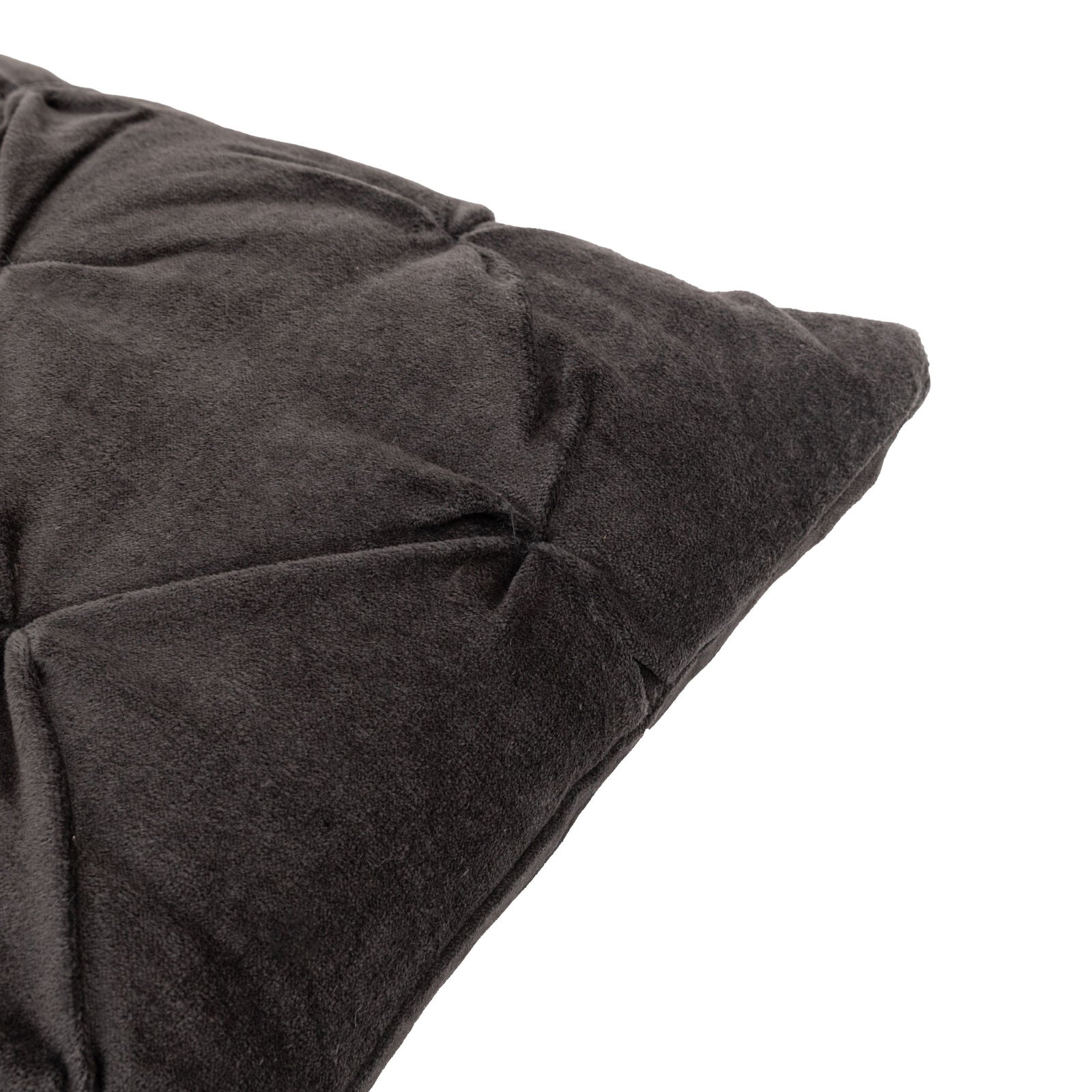 Luxe charcoal velvet cushion with polyester filling pad included | malletandplane.com