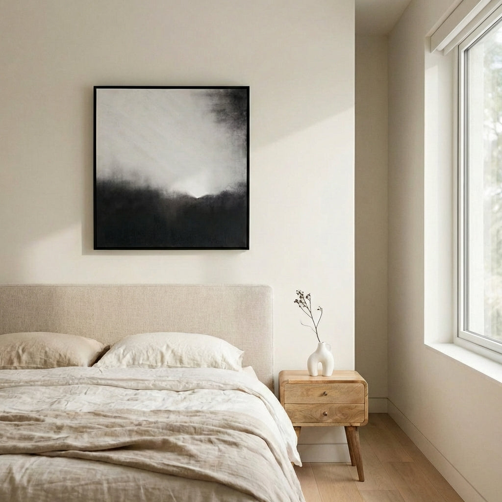 LOW TIDE – Monochrome Square Canvas