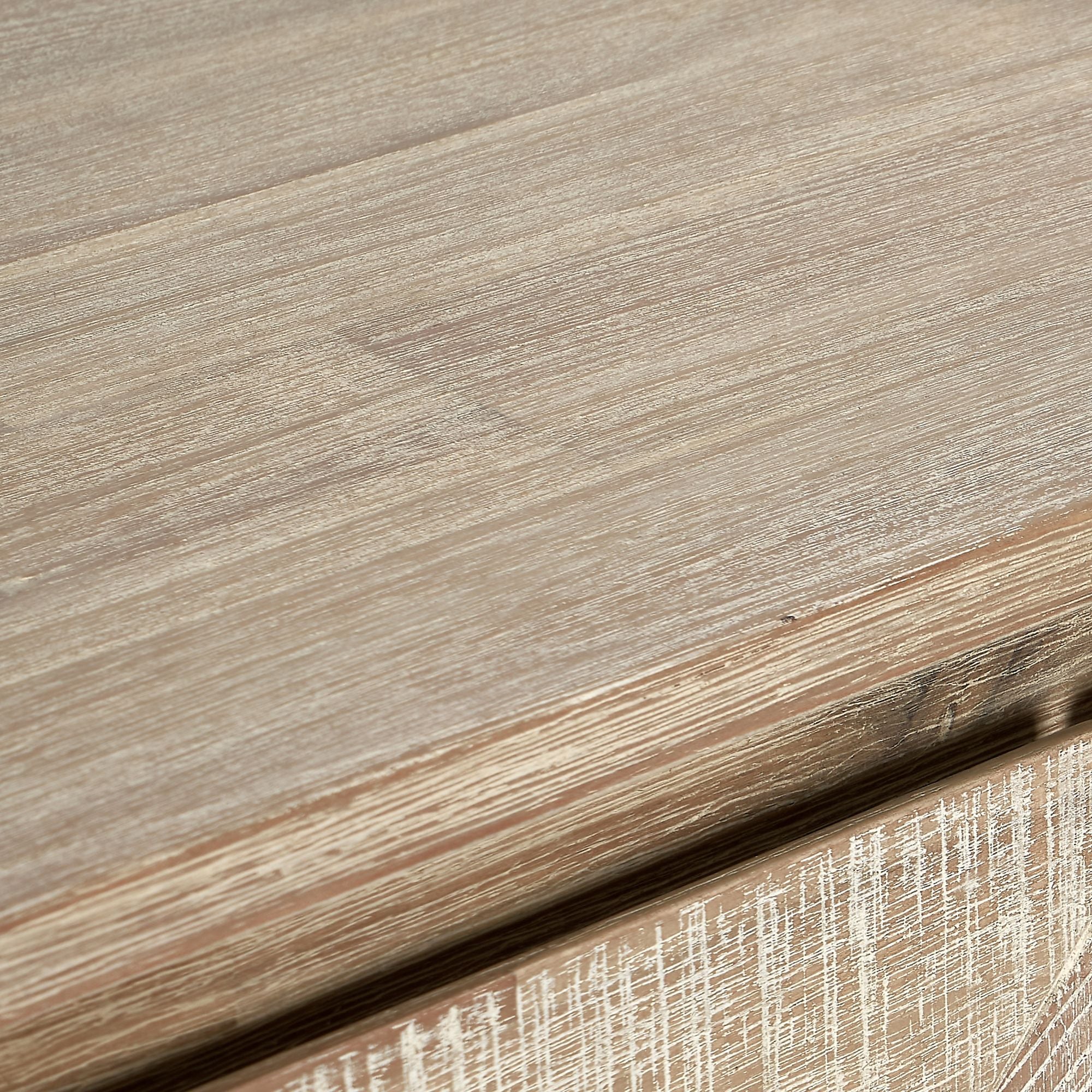 MARCA Sand Washed Acacia Wood 3 Door Sideboard | malletandplane.com