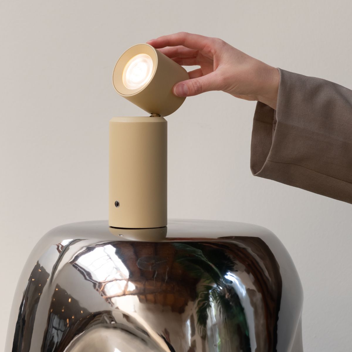 Milan Rechargeable Table & Wall Lamp - Sand | Cordless LED Bedside Lamp