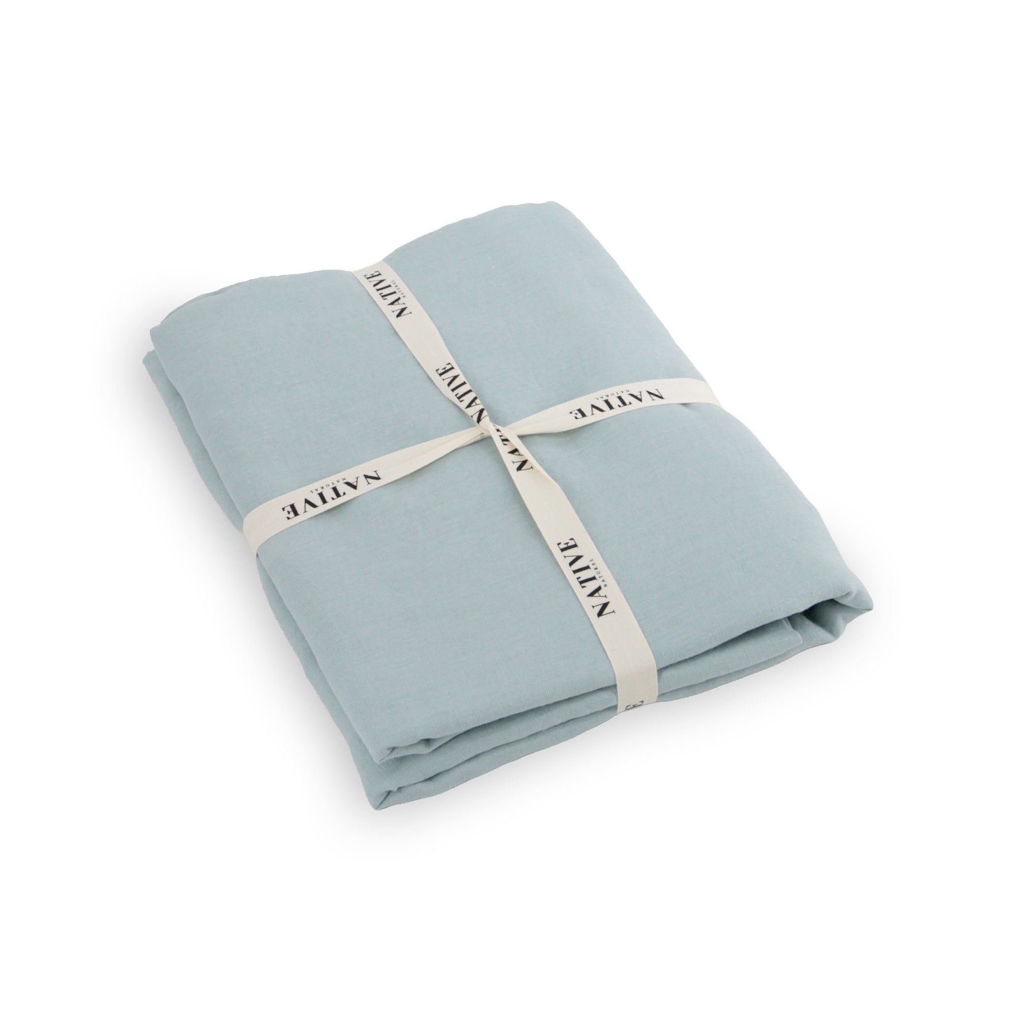 Native Linen Double Fitted Sheet - Duck Egg | malletandplane.com