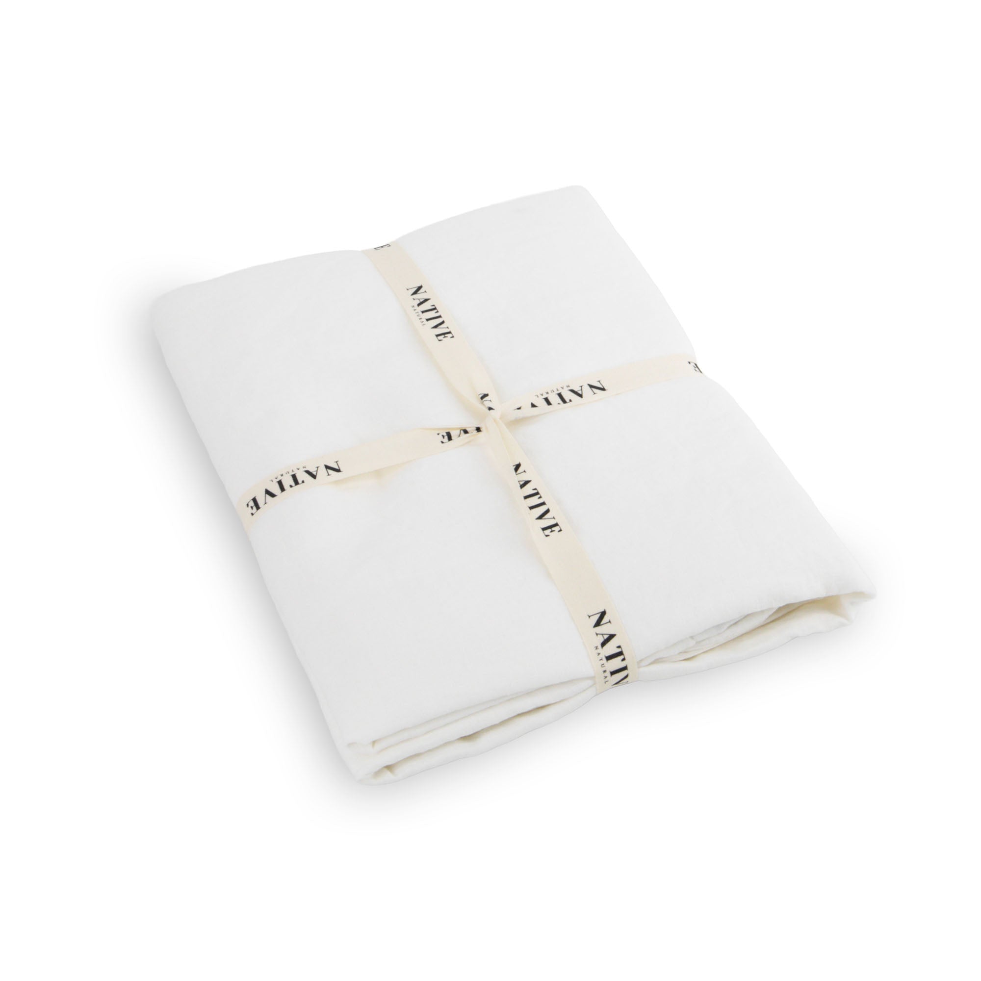 Native Linen Super King Fitted Sheet – Chalk | malletandplane.com