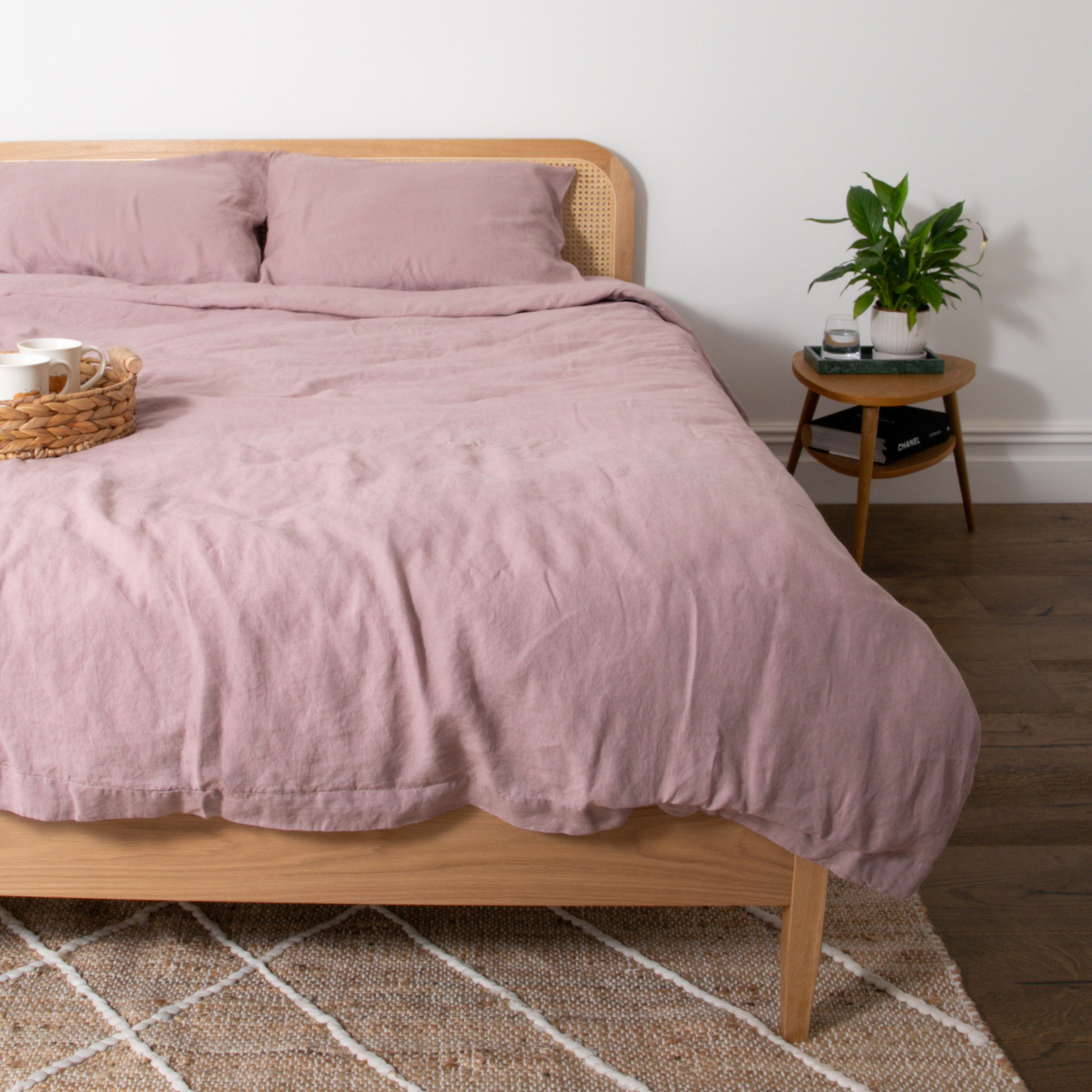 Native Linen Super King Duvet Cover - Blush | malletandplane.com