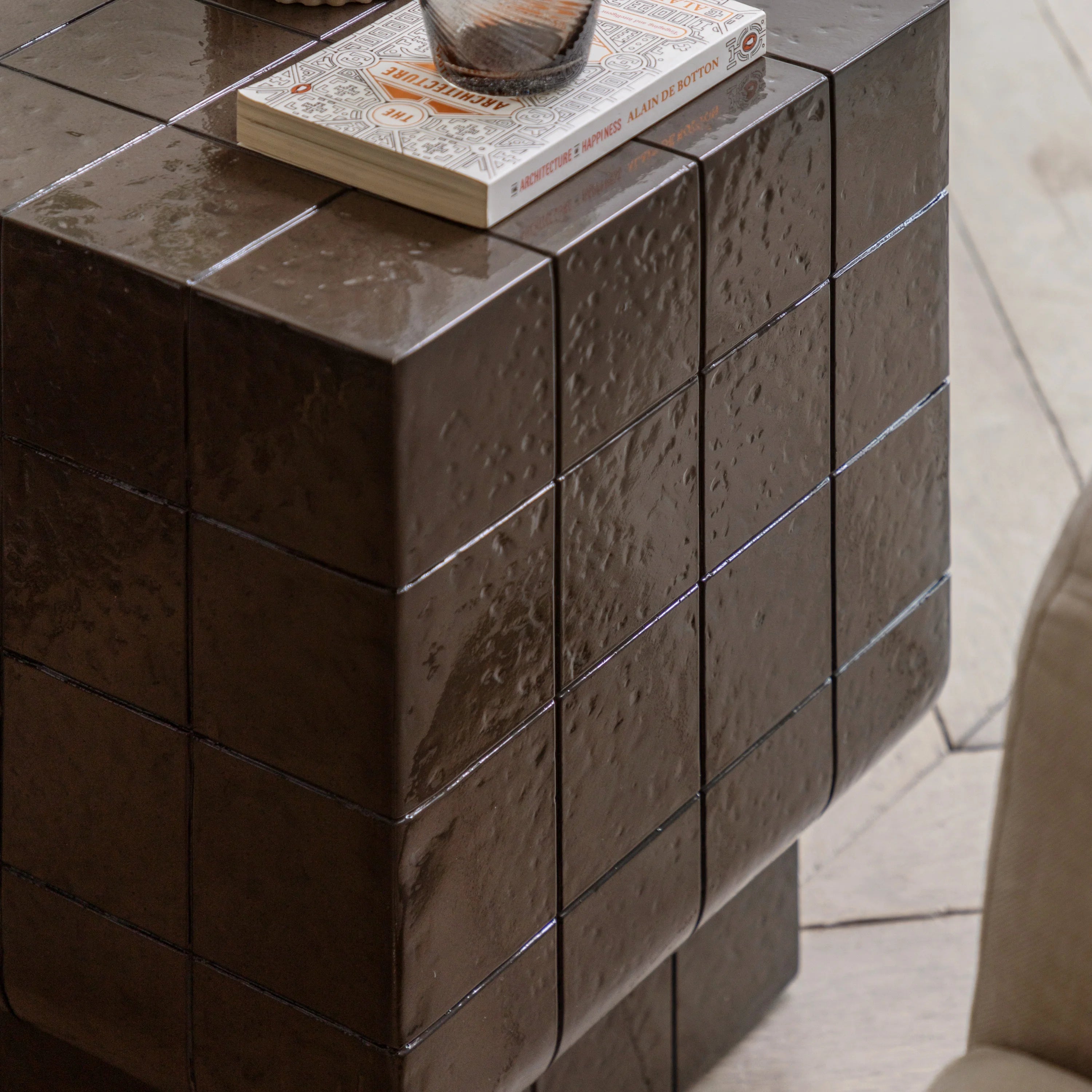 Nero Block Bedside Table