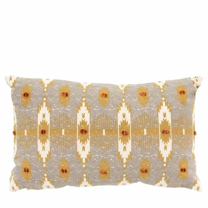 Otono rectangular cushion with rustic Azteca design | malletandplane.com