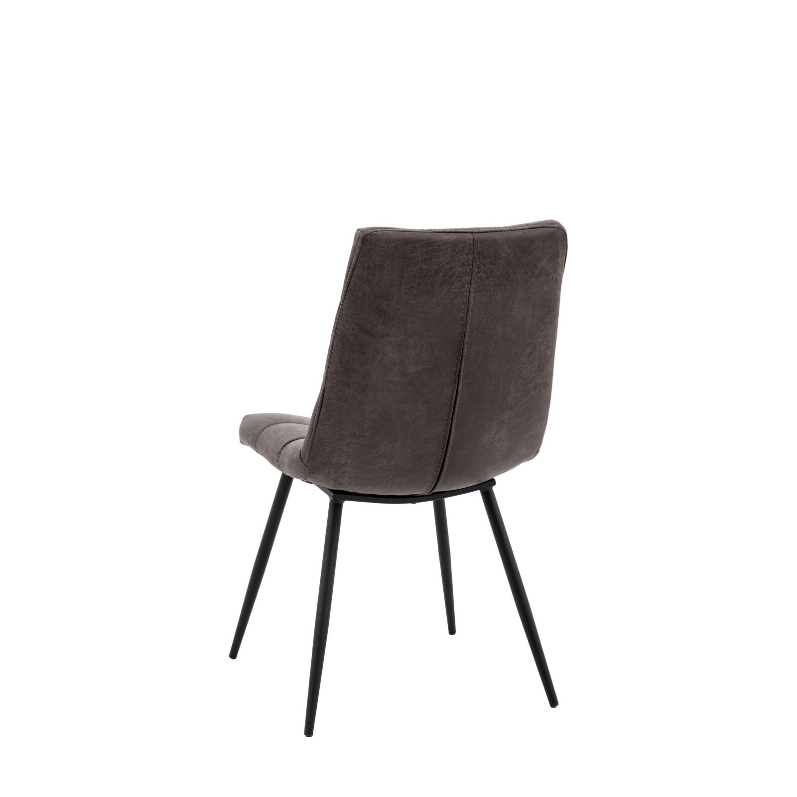 Sigmund set of 2 dining chairs in grey distressed faux leather | MalletandPlane.com