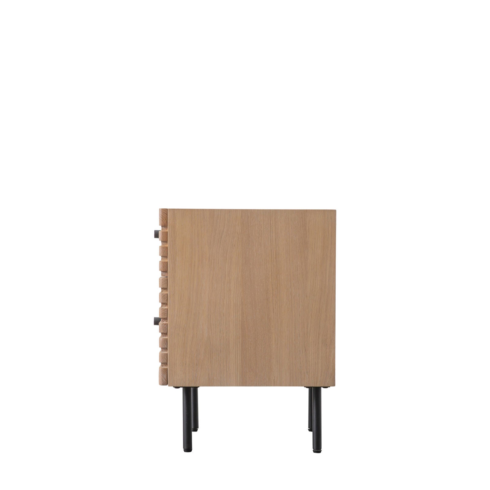 Soja 2 drawer Japandi style bedside table in natural oak finish | malletandplane.com