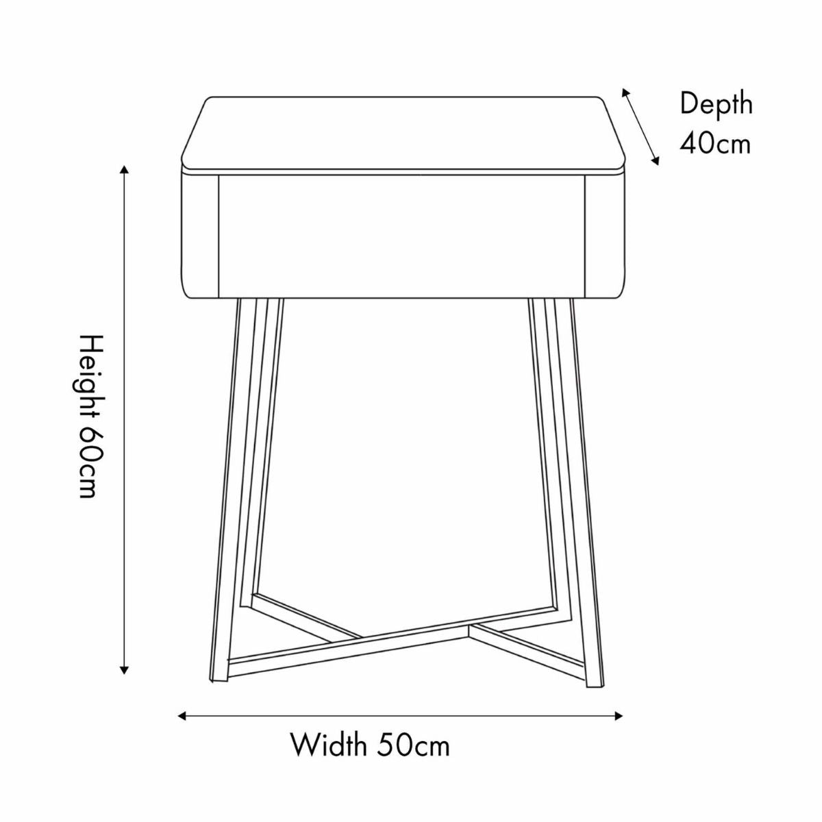 SORA Grey Oak & Black Metal Bedside Table | malletandplane.com