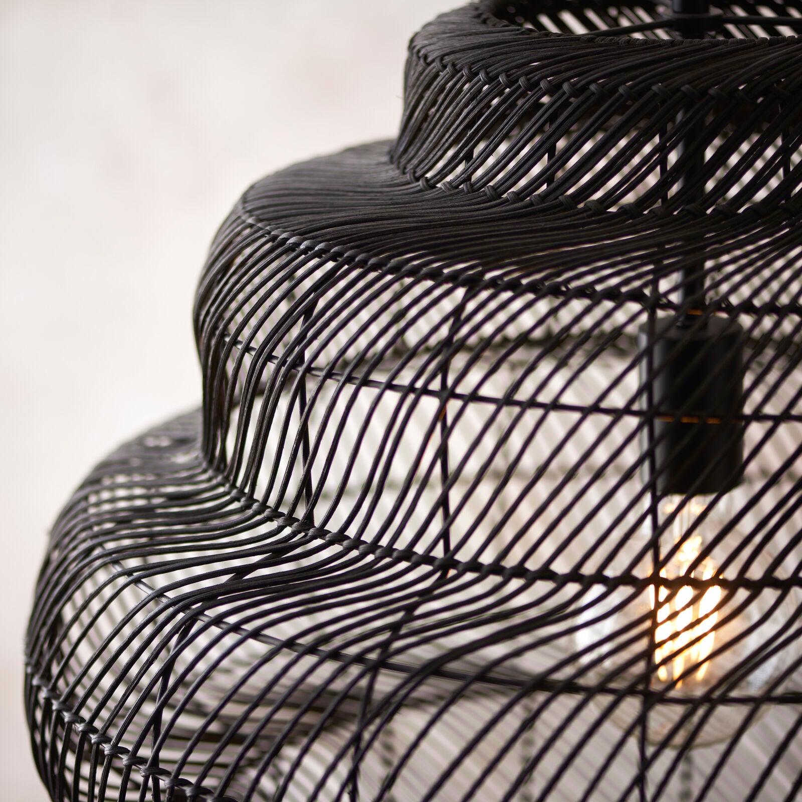 STELLA Black Rattan Statement Pendant Light | malletandplane.com