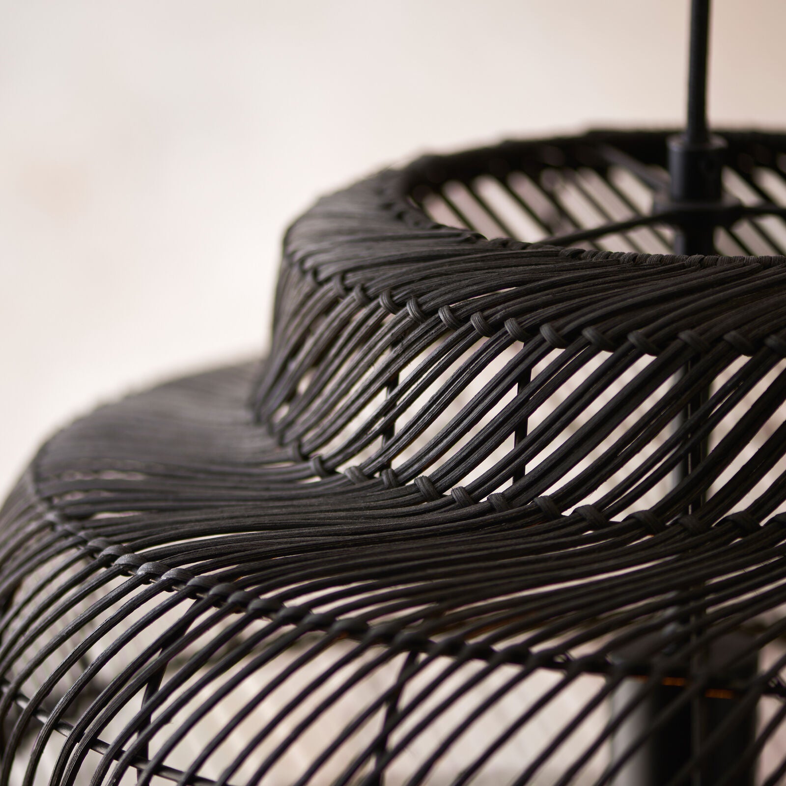 STELLA Black Rattan Statement Pendant Light | malletandplane.com