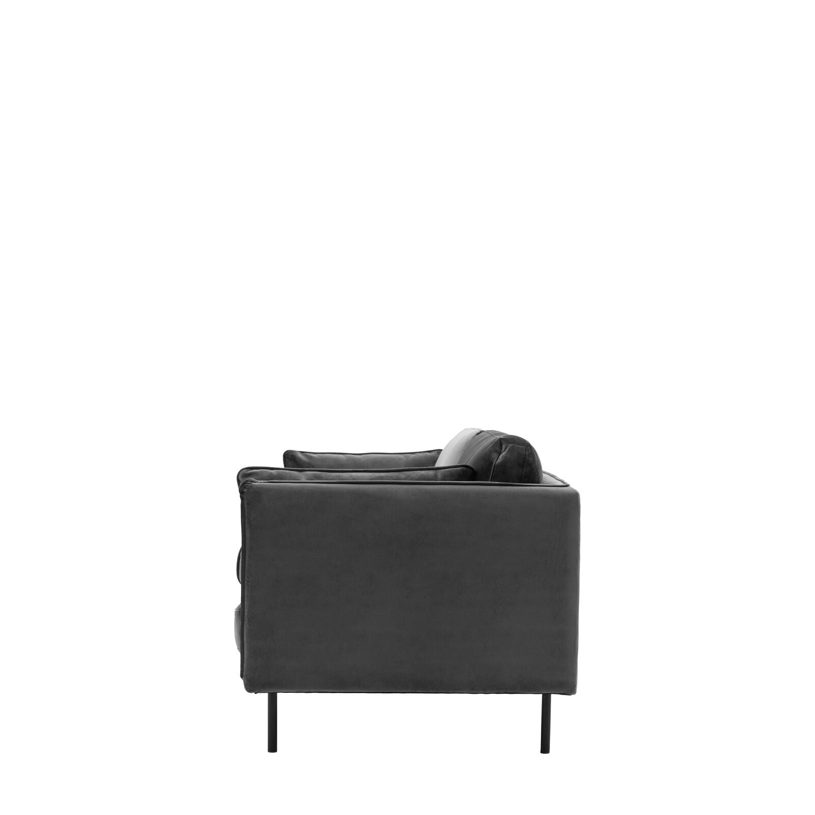 Teddy 3 seat sofa in truffle velvet with black metal legs | malletandplane.com