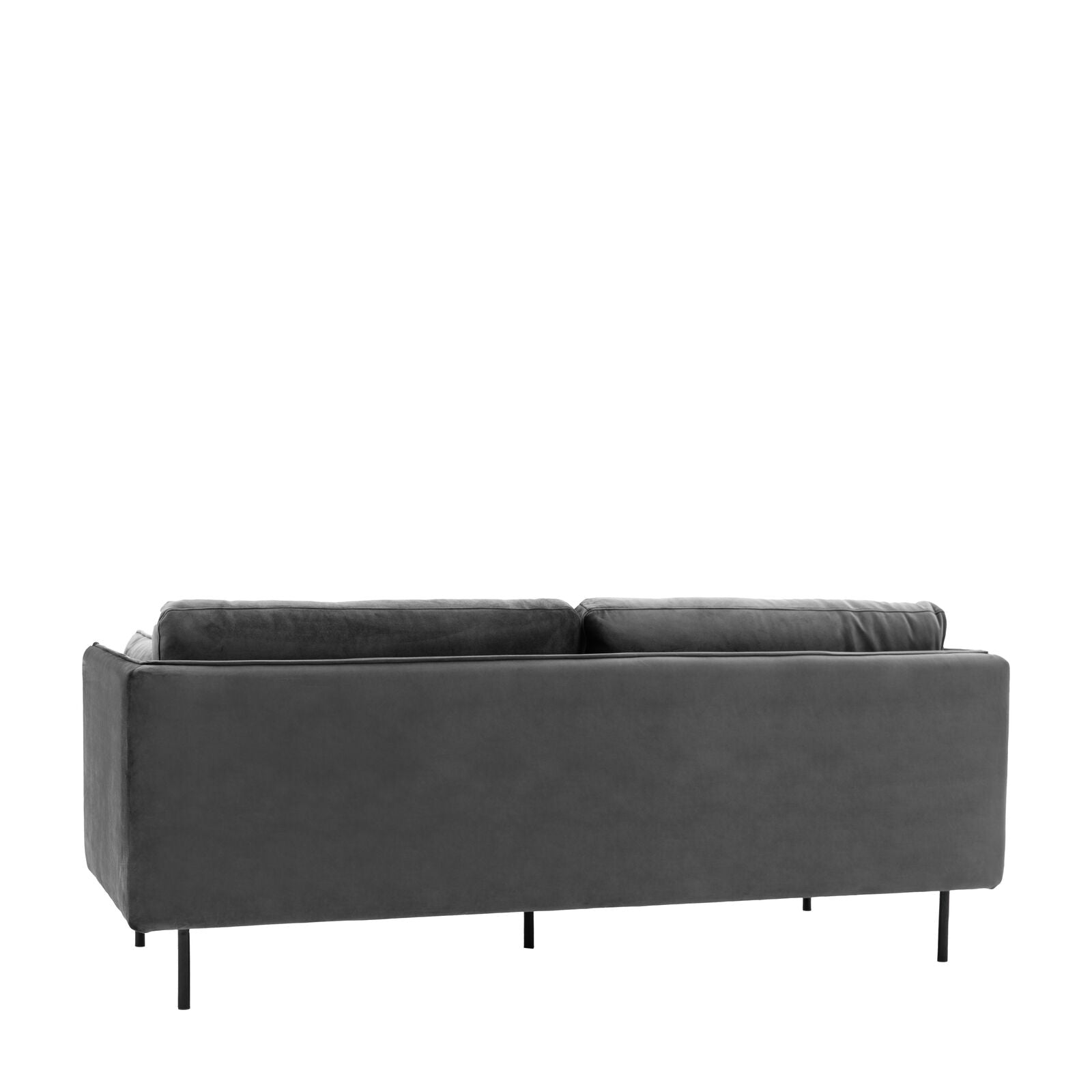 Teddy 3 seat sofa in truffle velvet with black metal legs | malletandplane.com