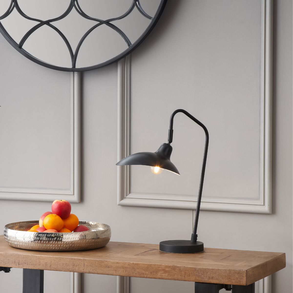 TOULON Black Metal Bedside Reading Lamp