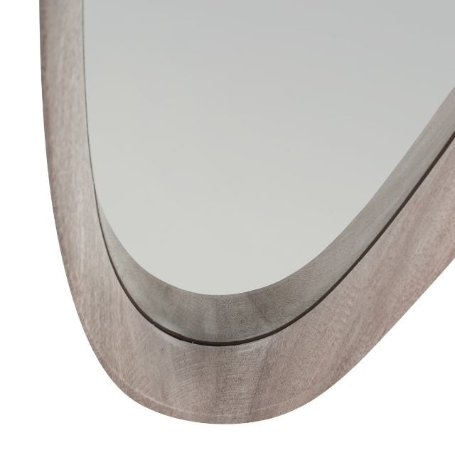VIDA Grey Oak Wood Veneer Teardrop Wall Mirror | malletandplane.com
