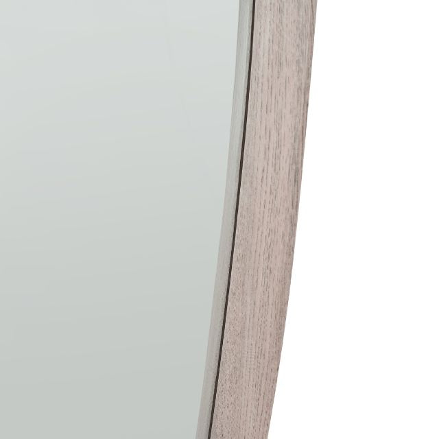 VIDA Grey Oak Wood Veneer Teardrop Wall Mirror | malletandplane.com