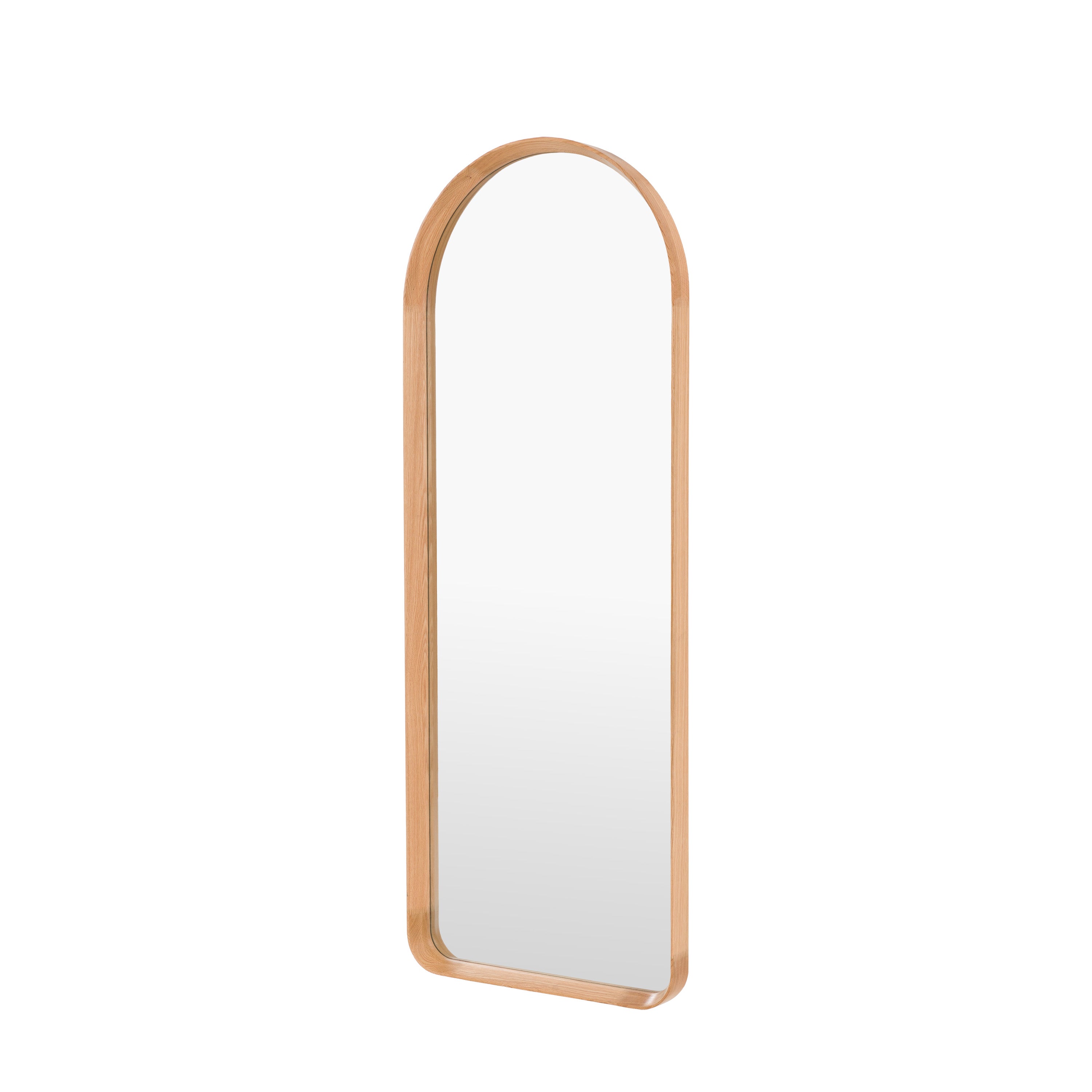 Helsinki Arch Leaner Mirror Oak - detail and lifestyle view 6