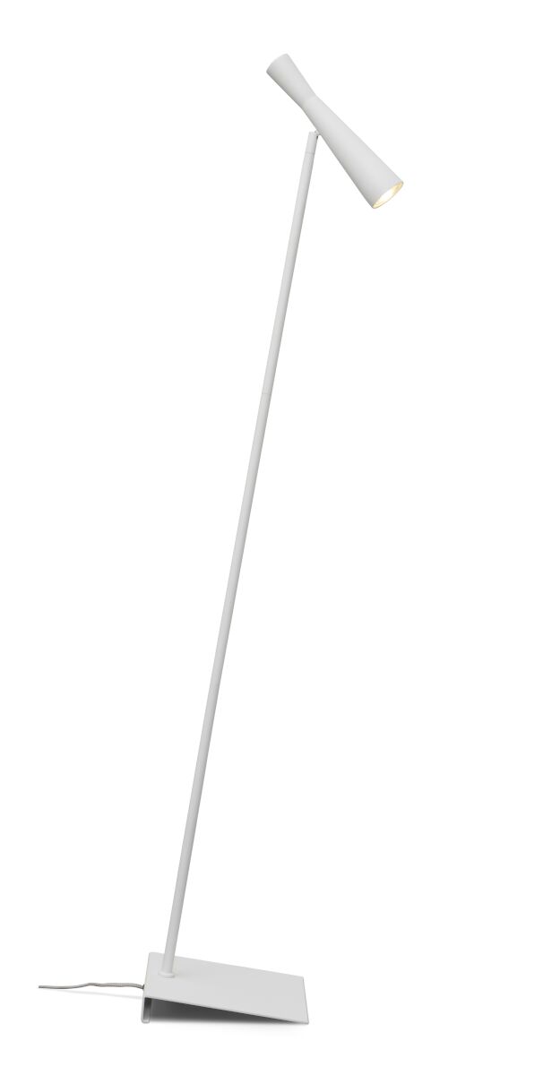 Bordeaux minimalist floor lamp in white metal finish | malletandplane.com