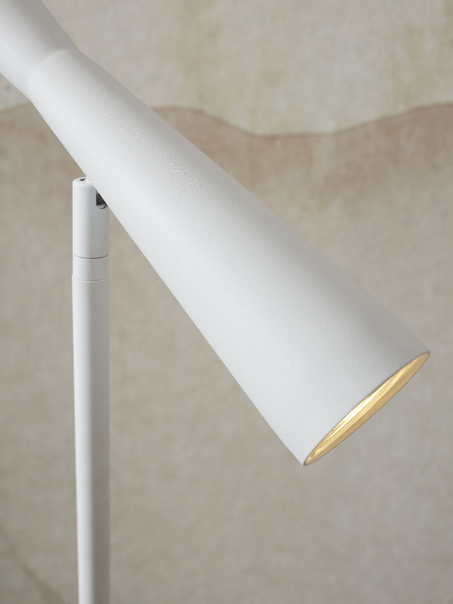 Bordeaux minimalist floor lamp in white metal finish | malletandplane.com