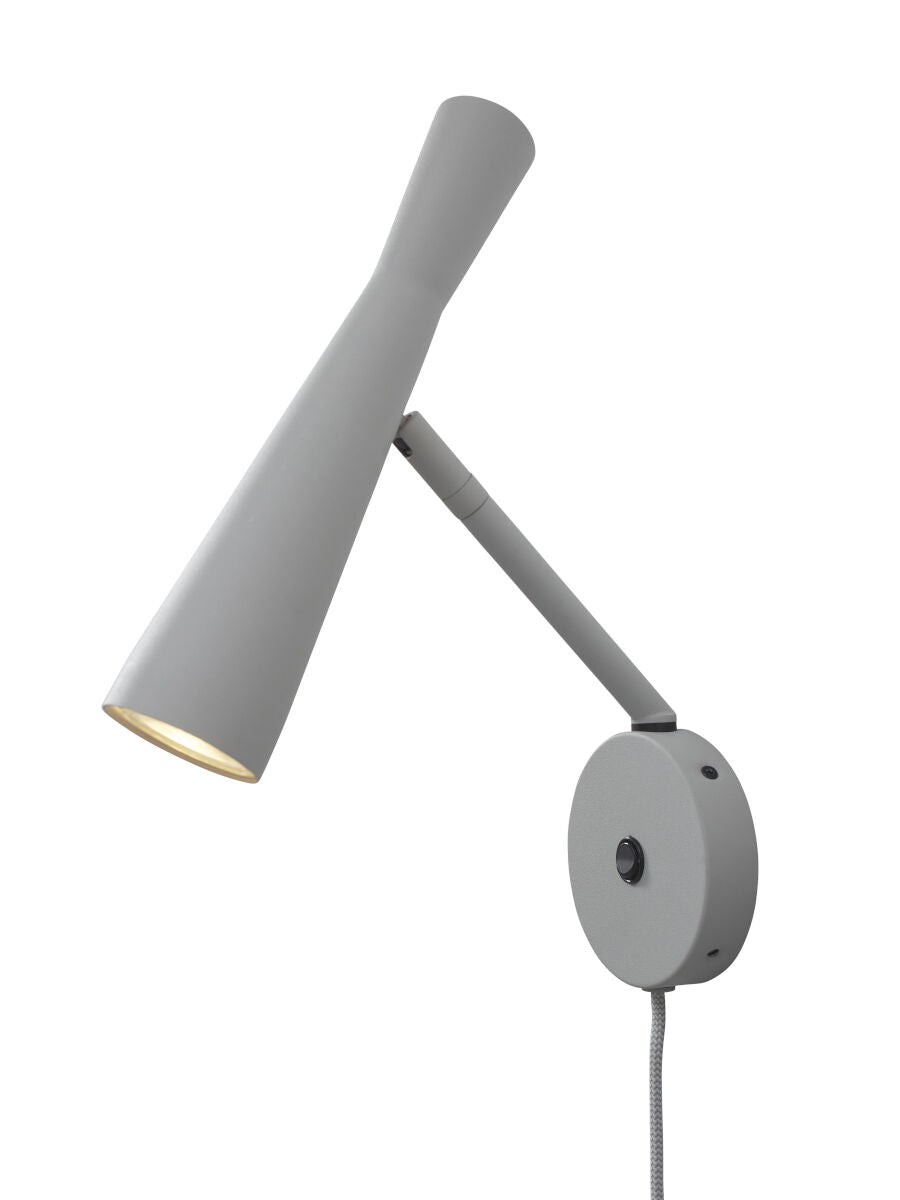 Bordeaux adjustable plug in wall light in grey finish | malletandplane.com