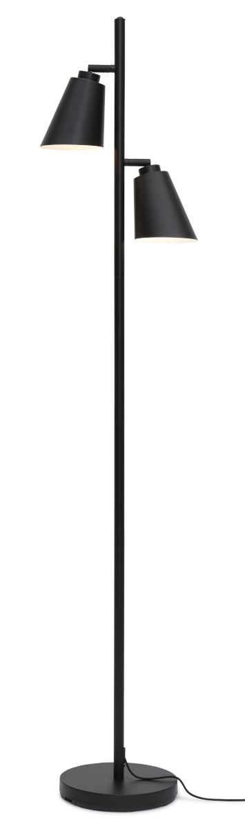 Bremen black metal floor lamp with 2 adjustable shades | malletandplane.com