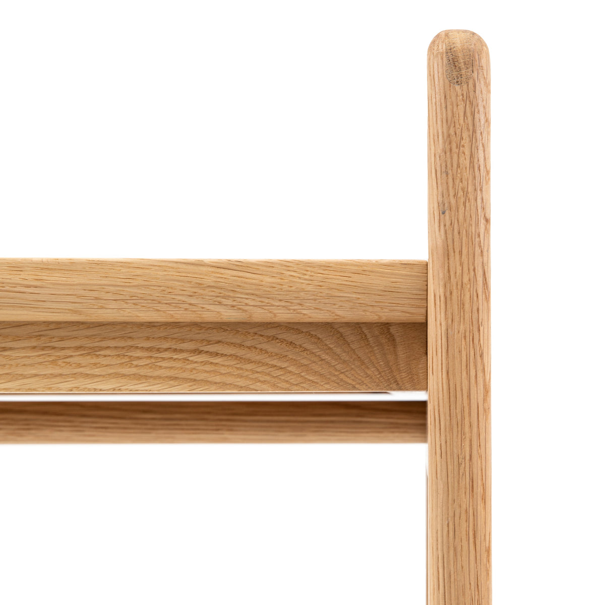 CRAFT natural oak open wardrobe with hanging rail and top and lower shelves