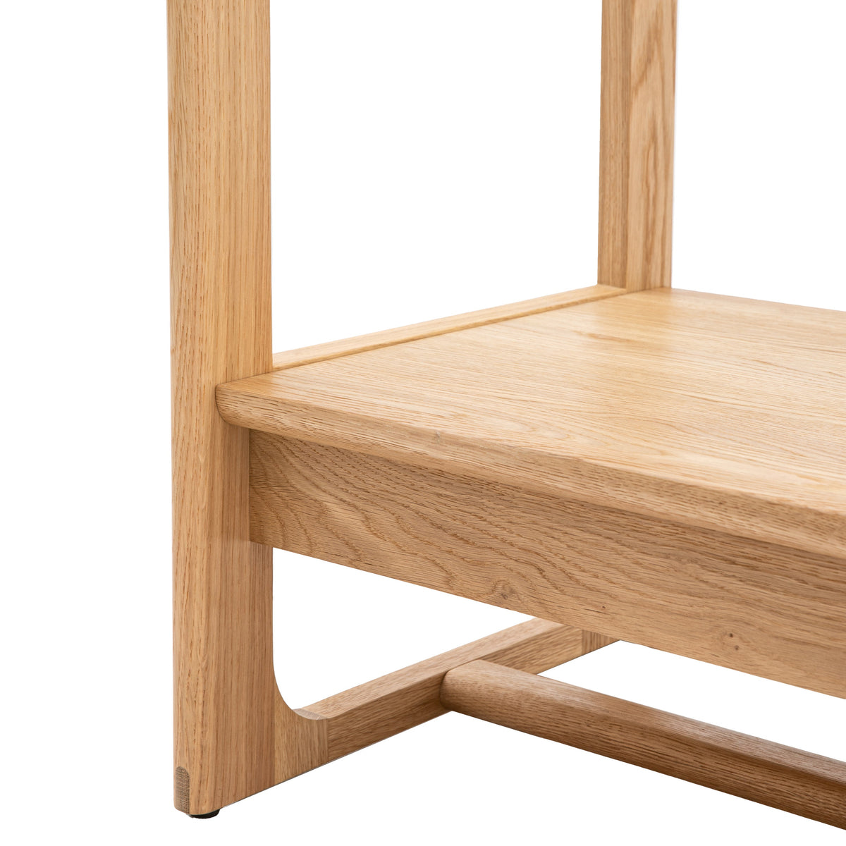 CRAFT natural oak open wardrobe with hanging rail and top and lower shelves